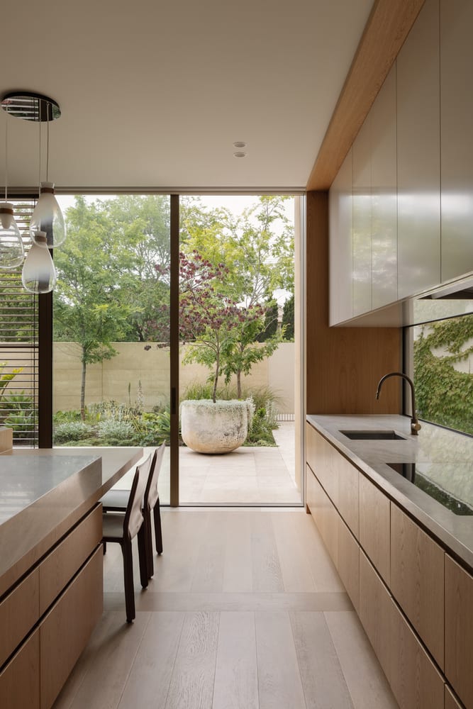 Open kitchen with natural light and modern design