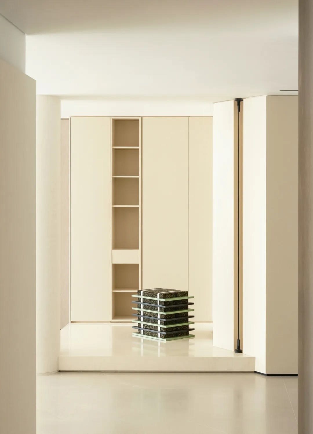 現代收納系統展示整齊的層板與收納櫃