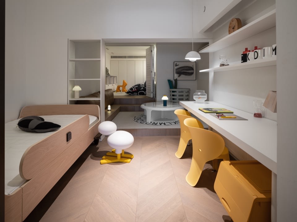 Small kitchen apartment bright light modern floor