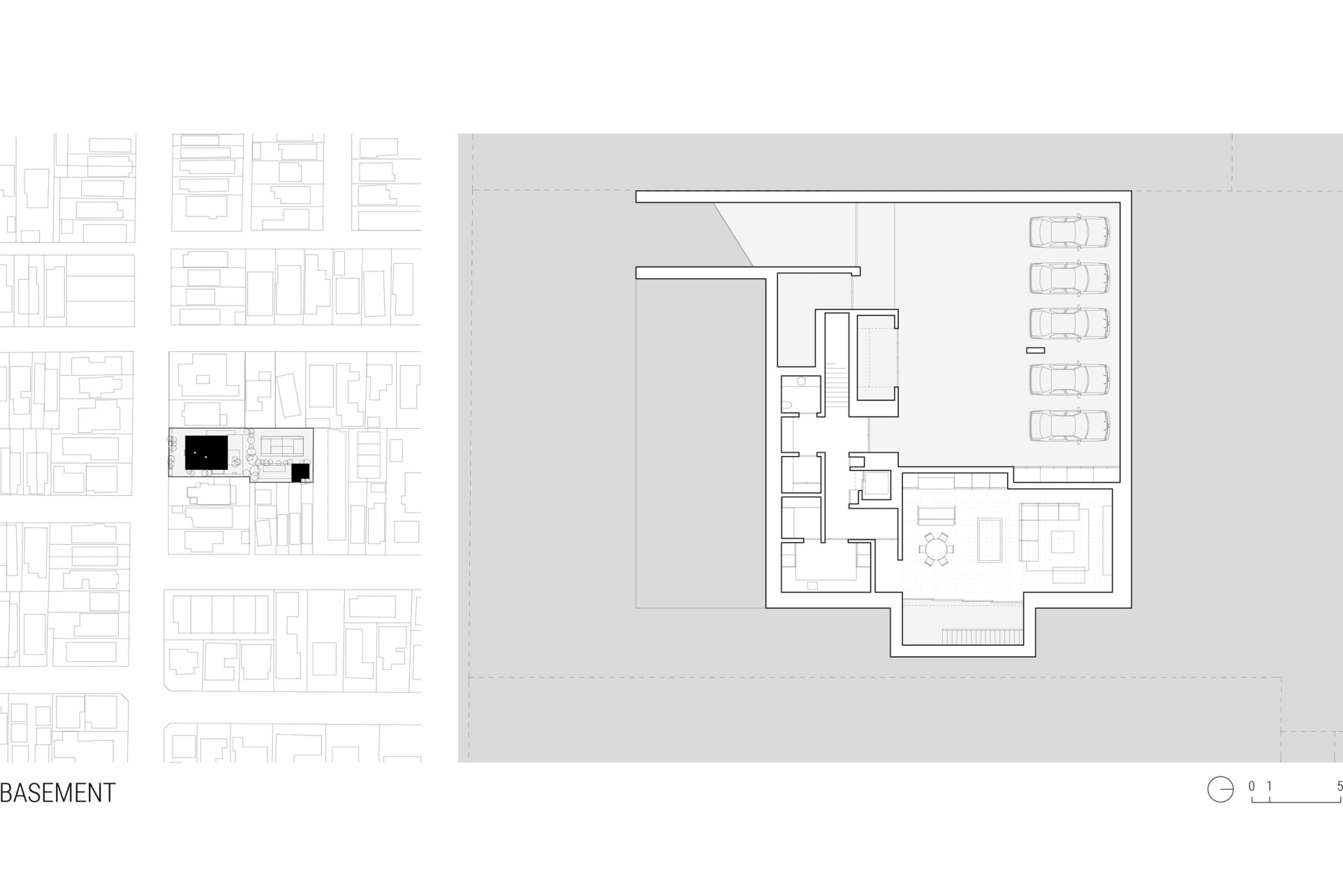 Concrete, steel, and glass residential floor plan