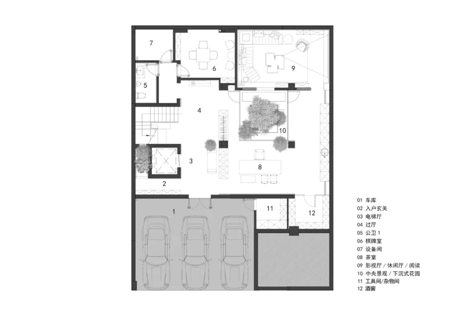 Modern residential interior plan featuring contemporary spaces and functional design