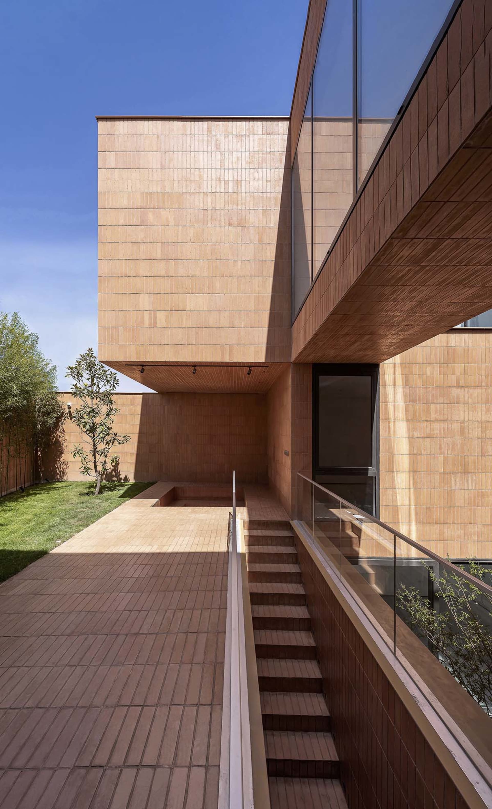 Modern house exterior with clay material