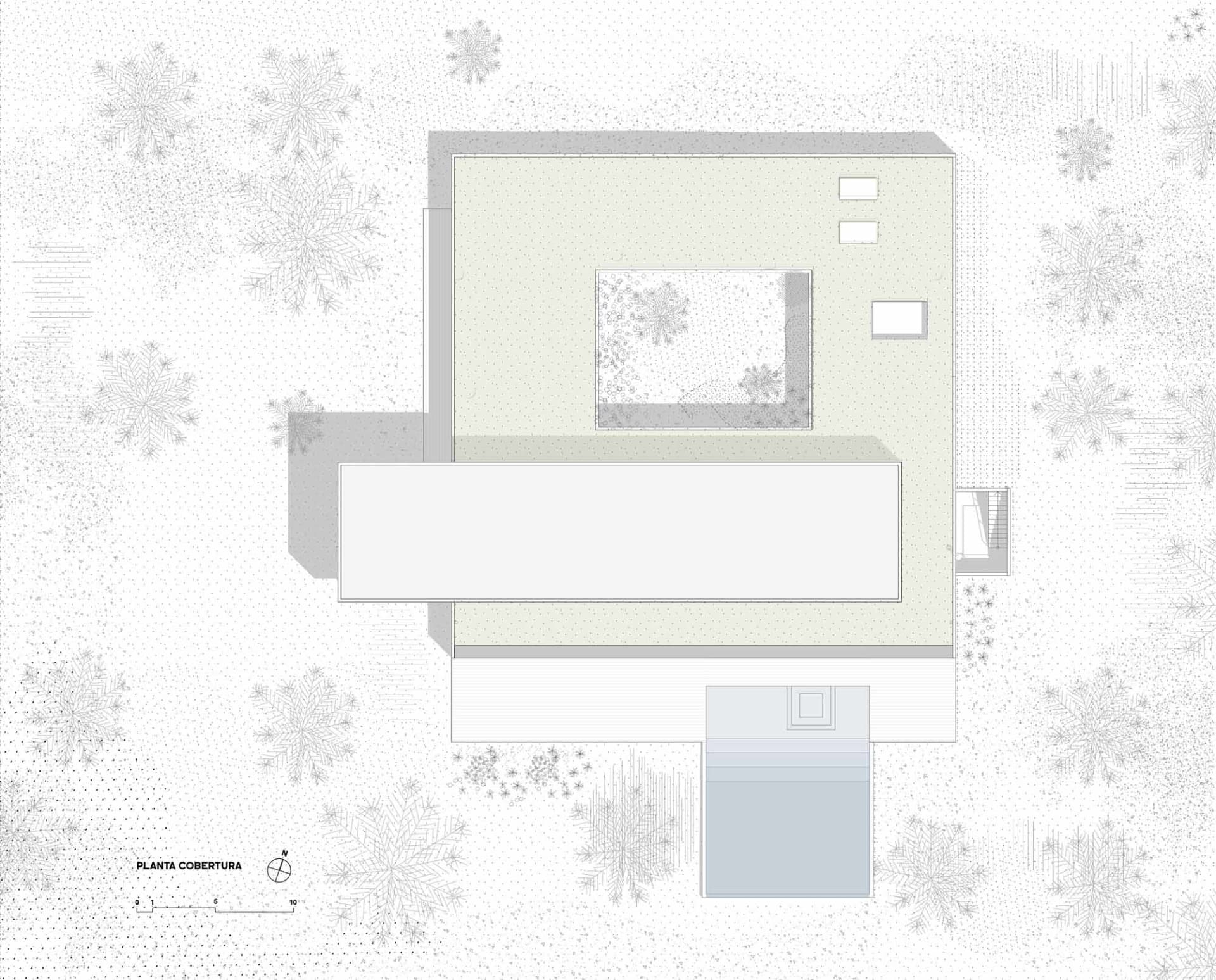 Modern architecture floor plan on white background.