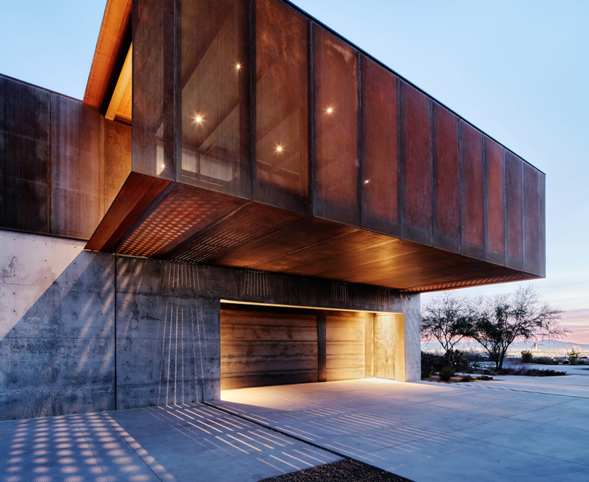 A modern building constructed with concrete materials.