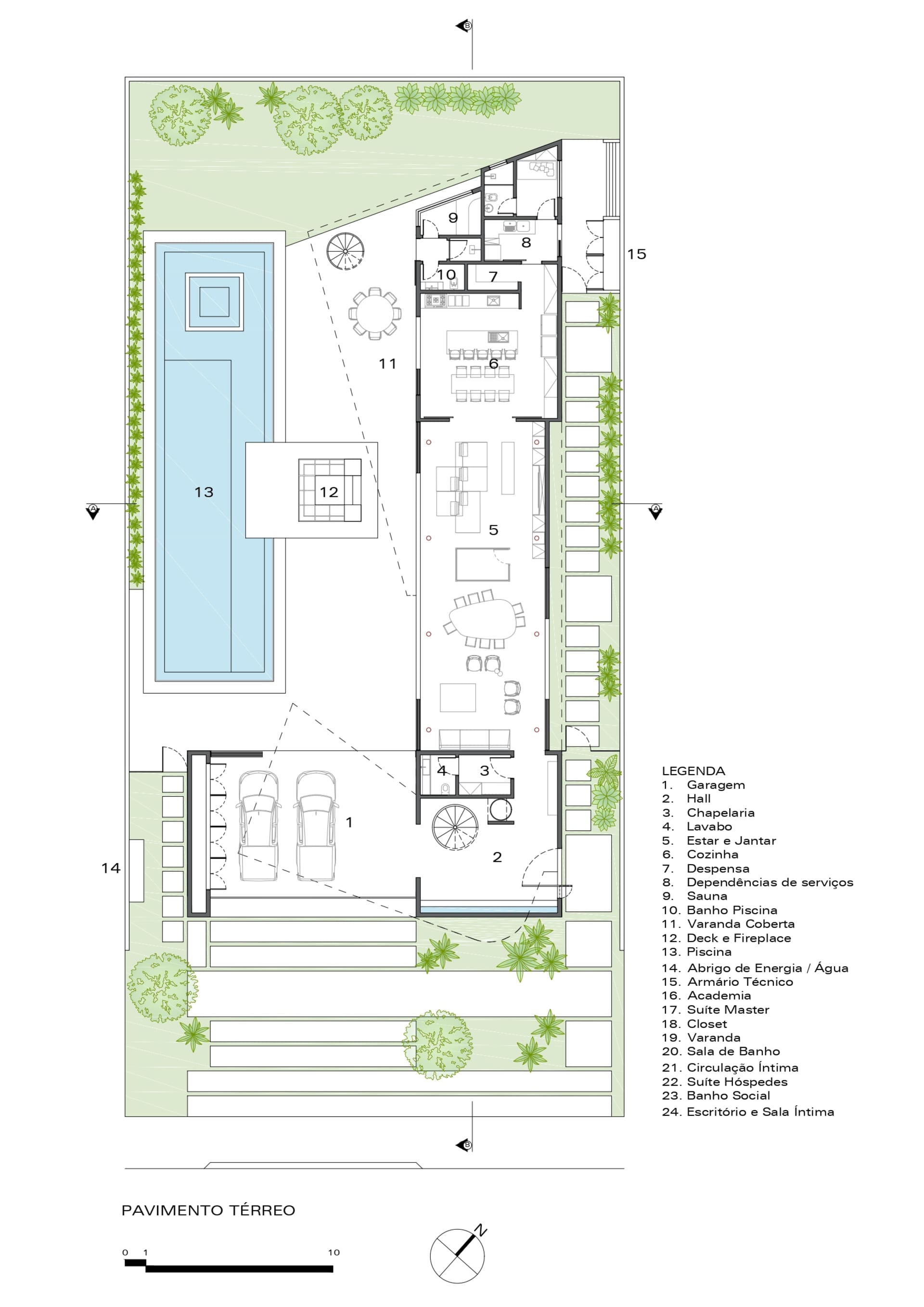 Modern residential space with floor plan layout, featuring open-concept design and minimalistic elements.