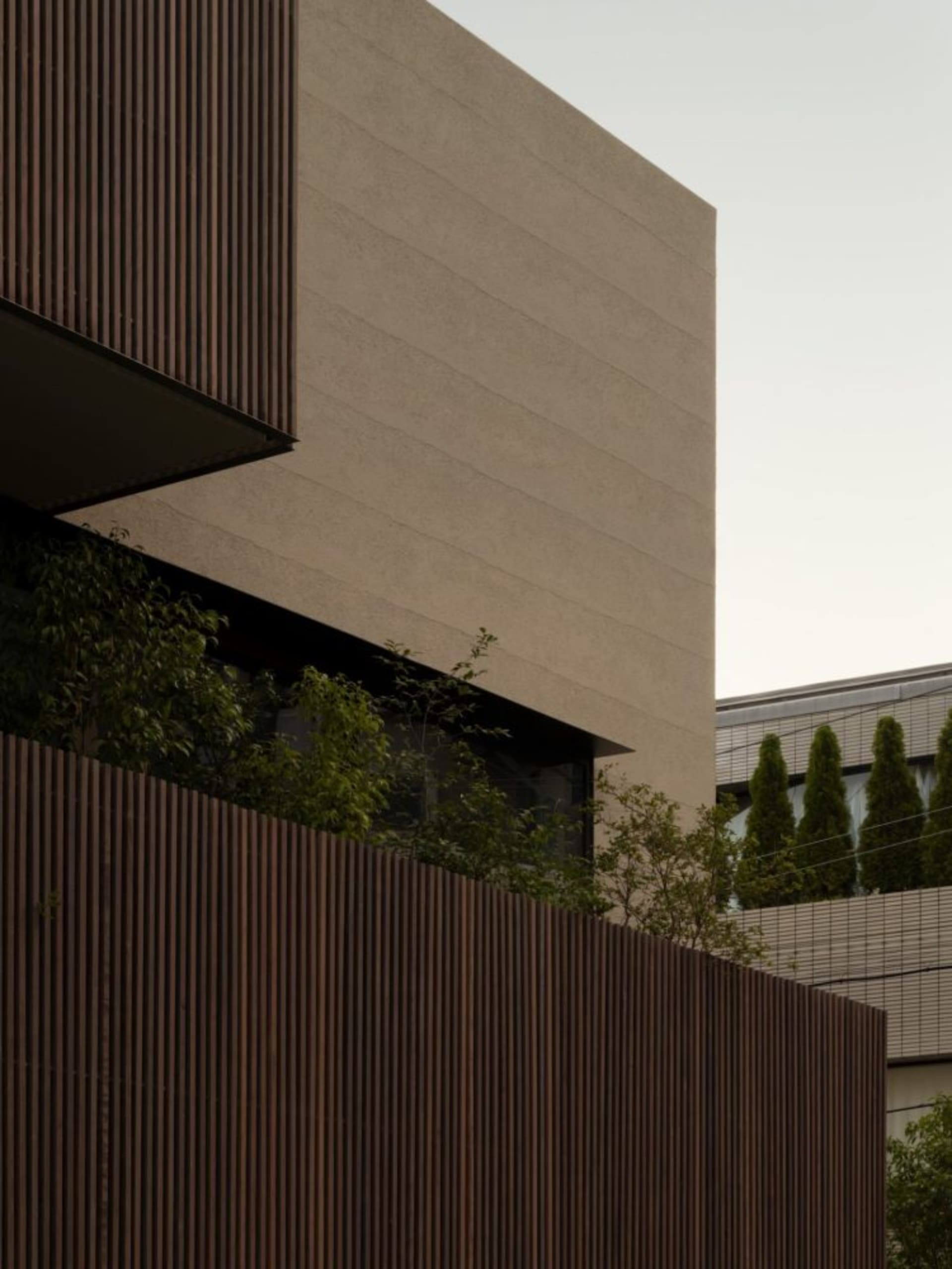 Modern exterior building with metal panels
