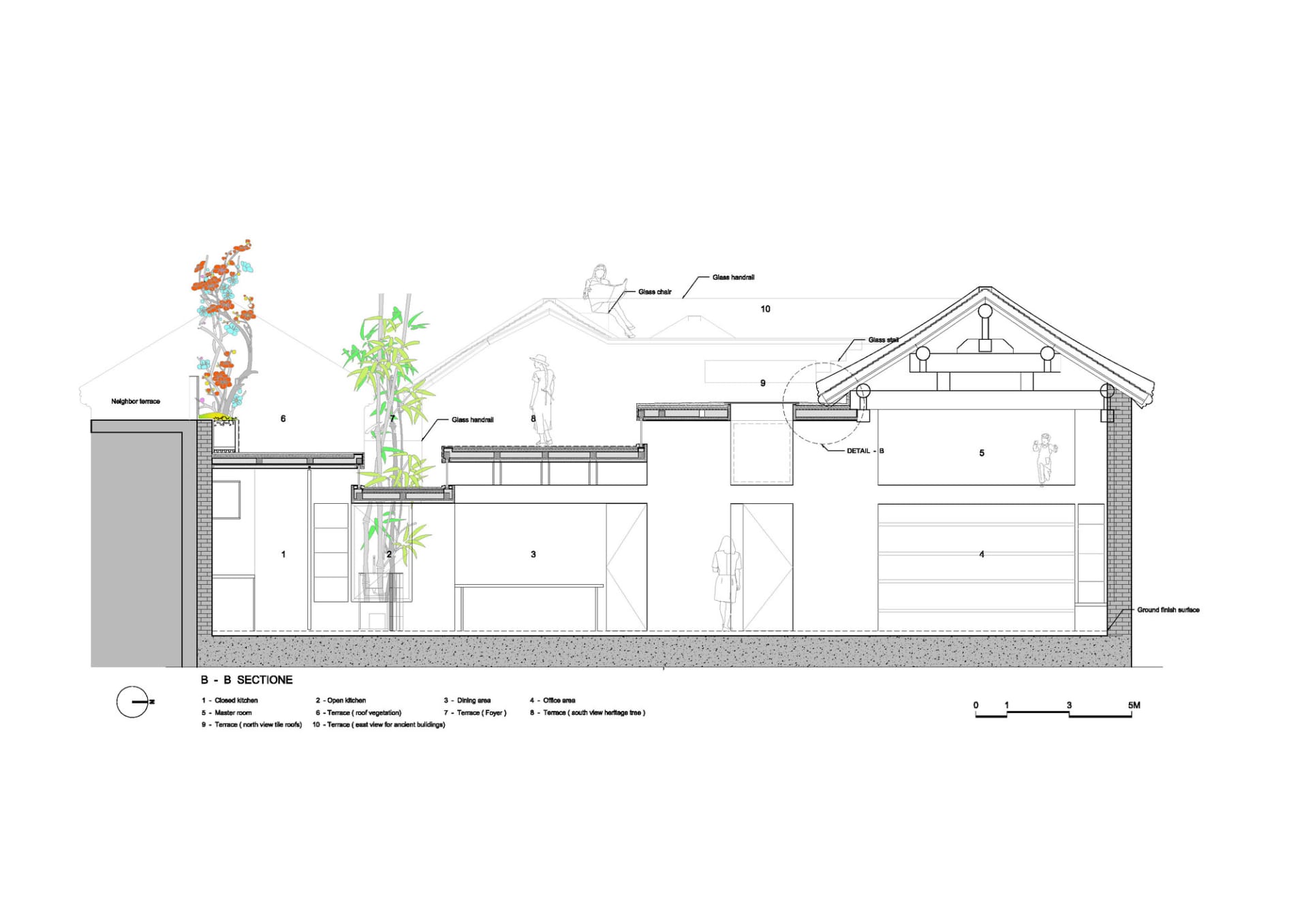 A floor plan of a modern residential interior architecture.
