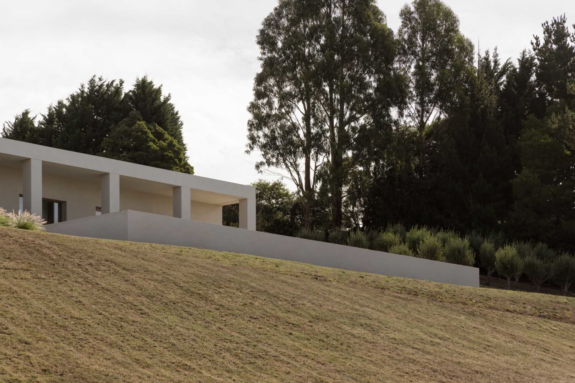 Modern residential building exterior made of concrete