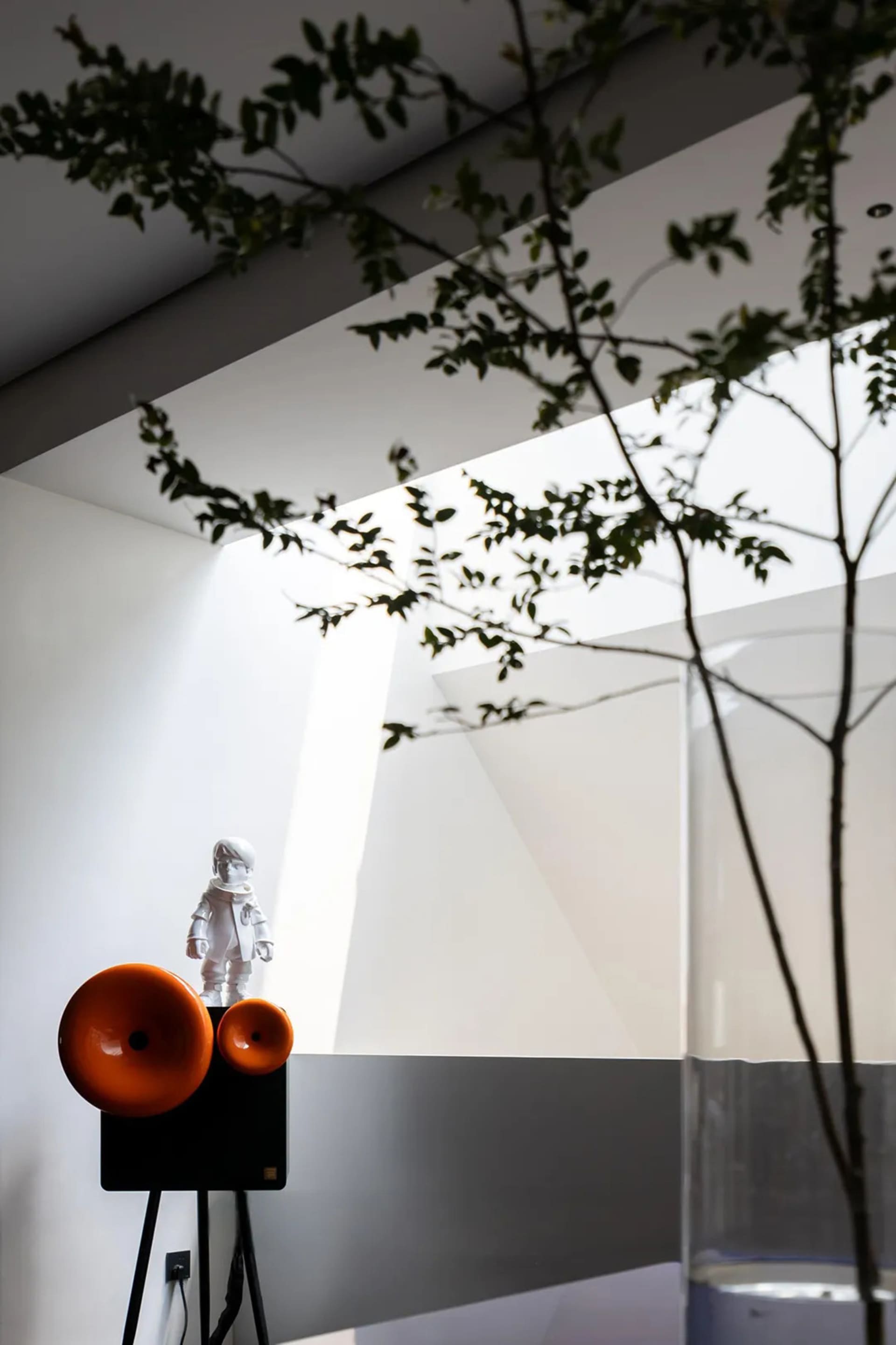 Modern interior design featuring glass and steel elements