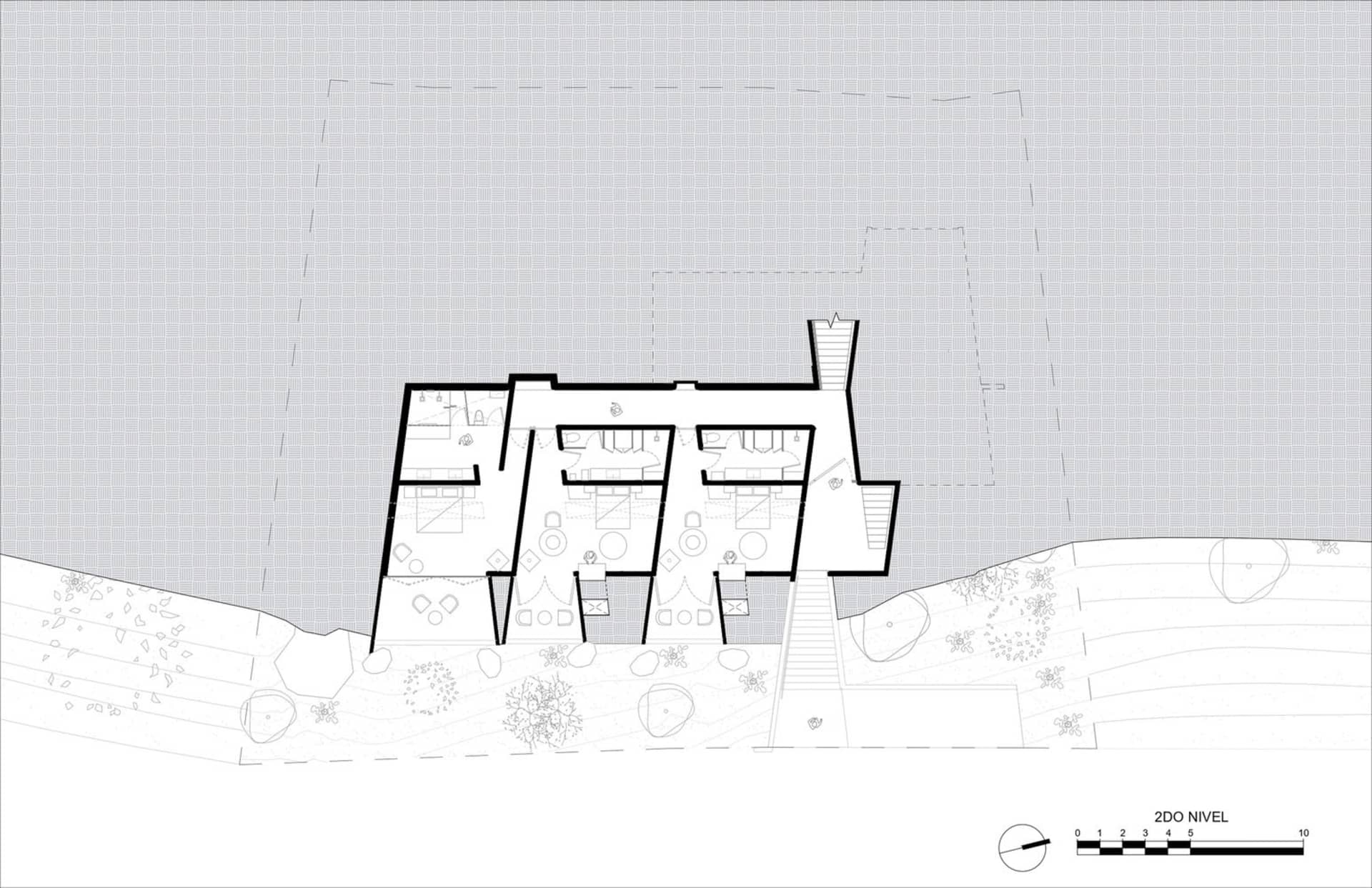 一張詳細的3D住宅平面圖建築繪圖。