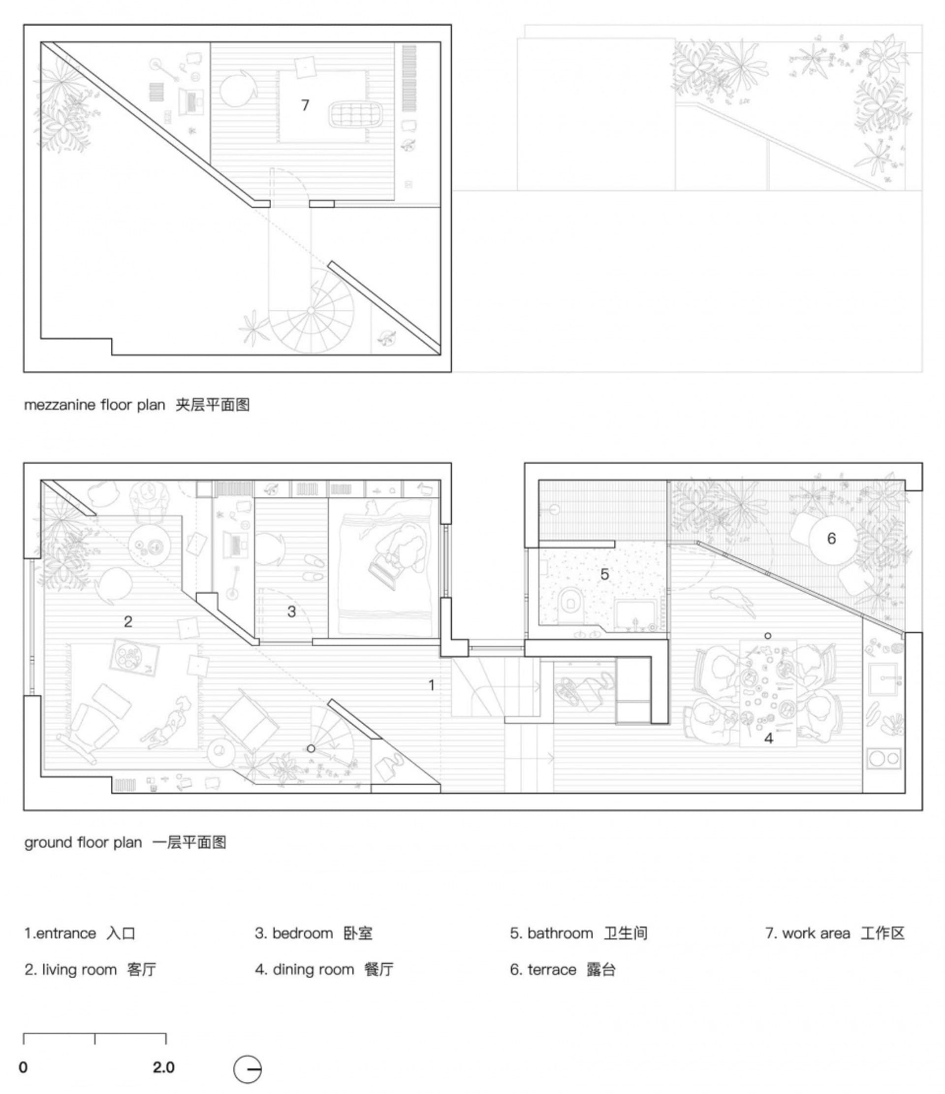A detailed floor plan in a white line drawing style.