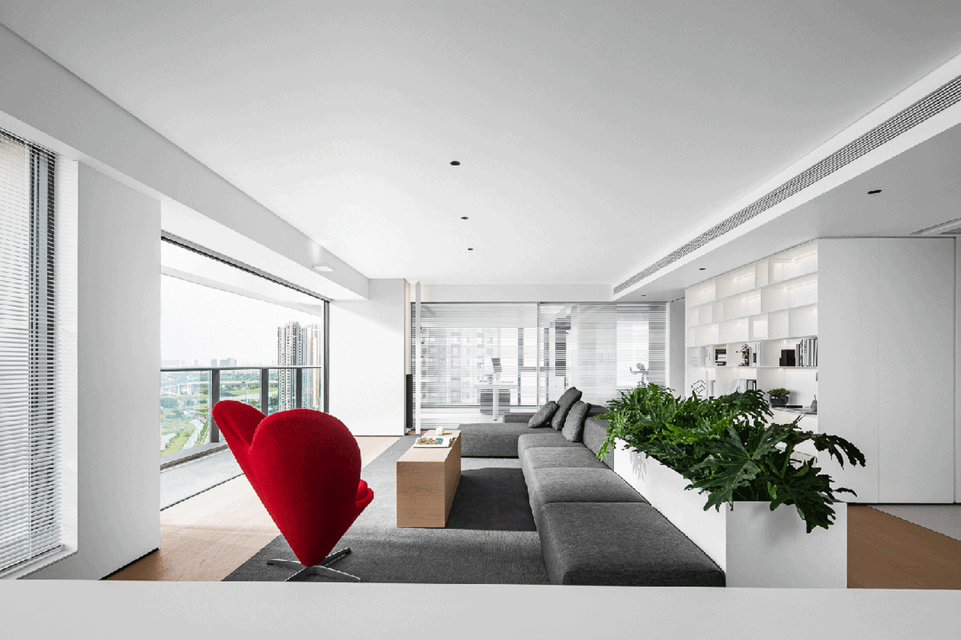 Minimalist Living Room Grey Sofa | Feel Design