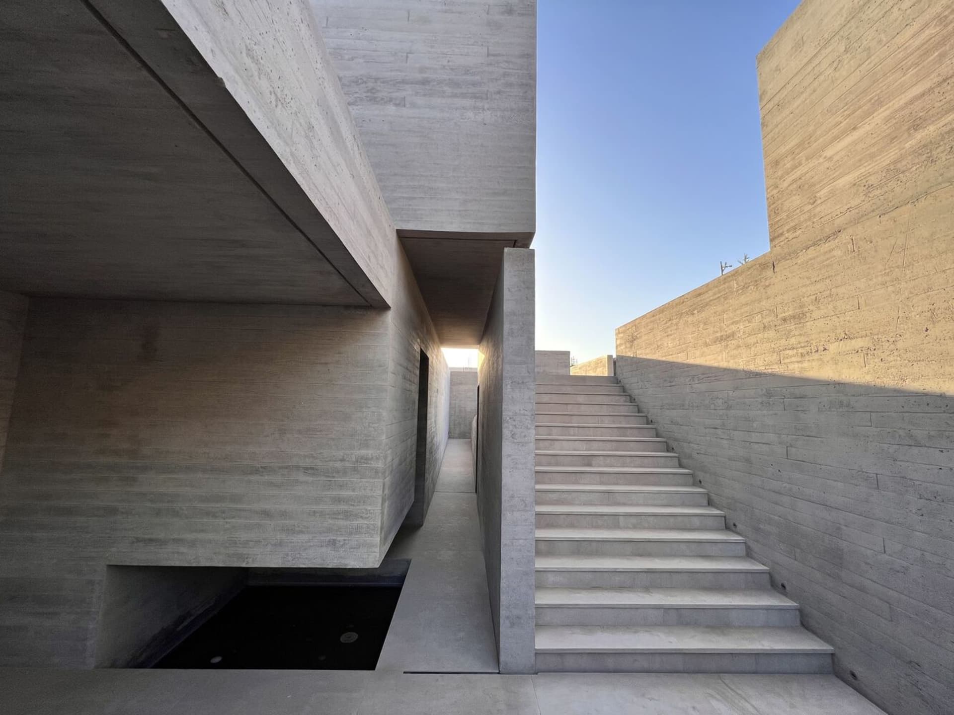 Staircase in a modern concrete architectural structure