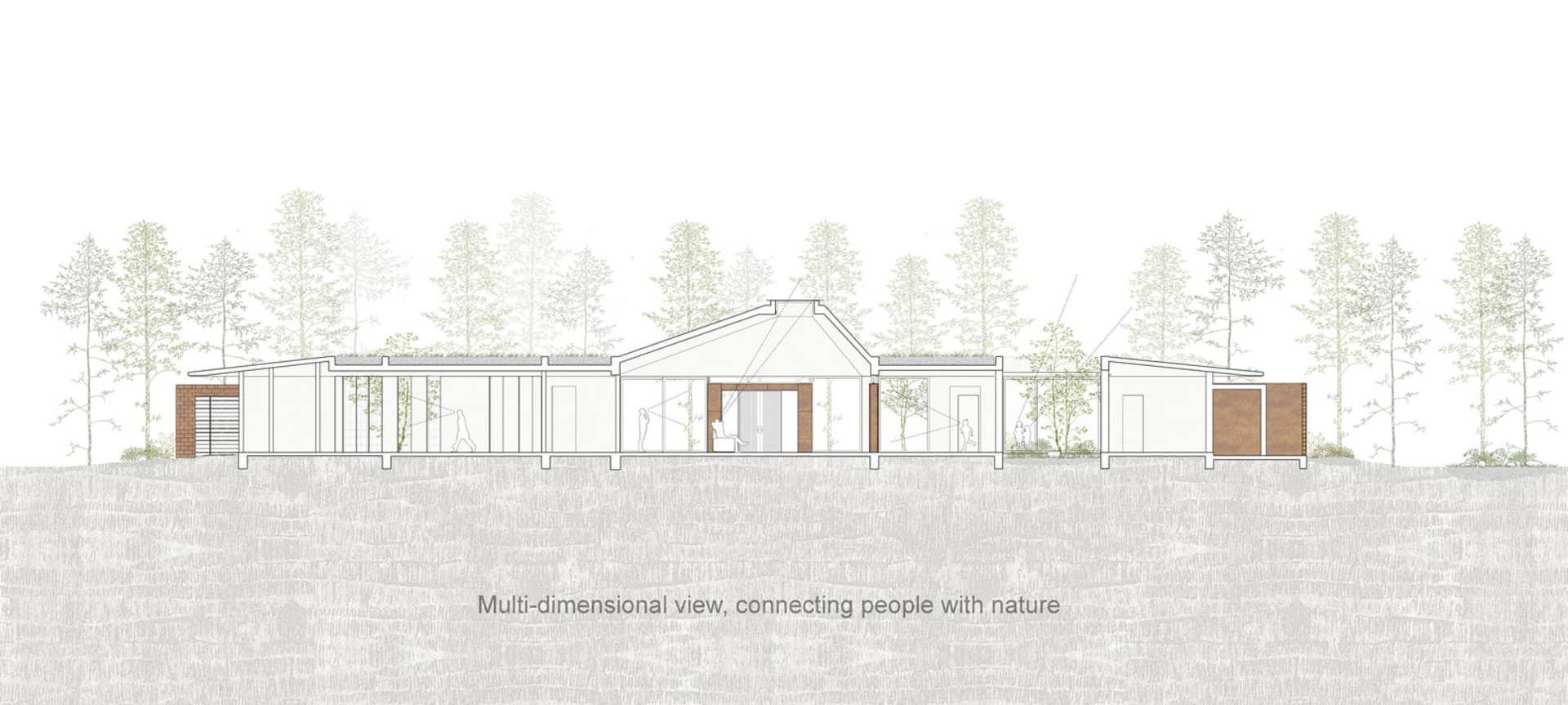 An illustration of a modern office space with glass walls.