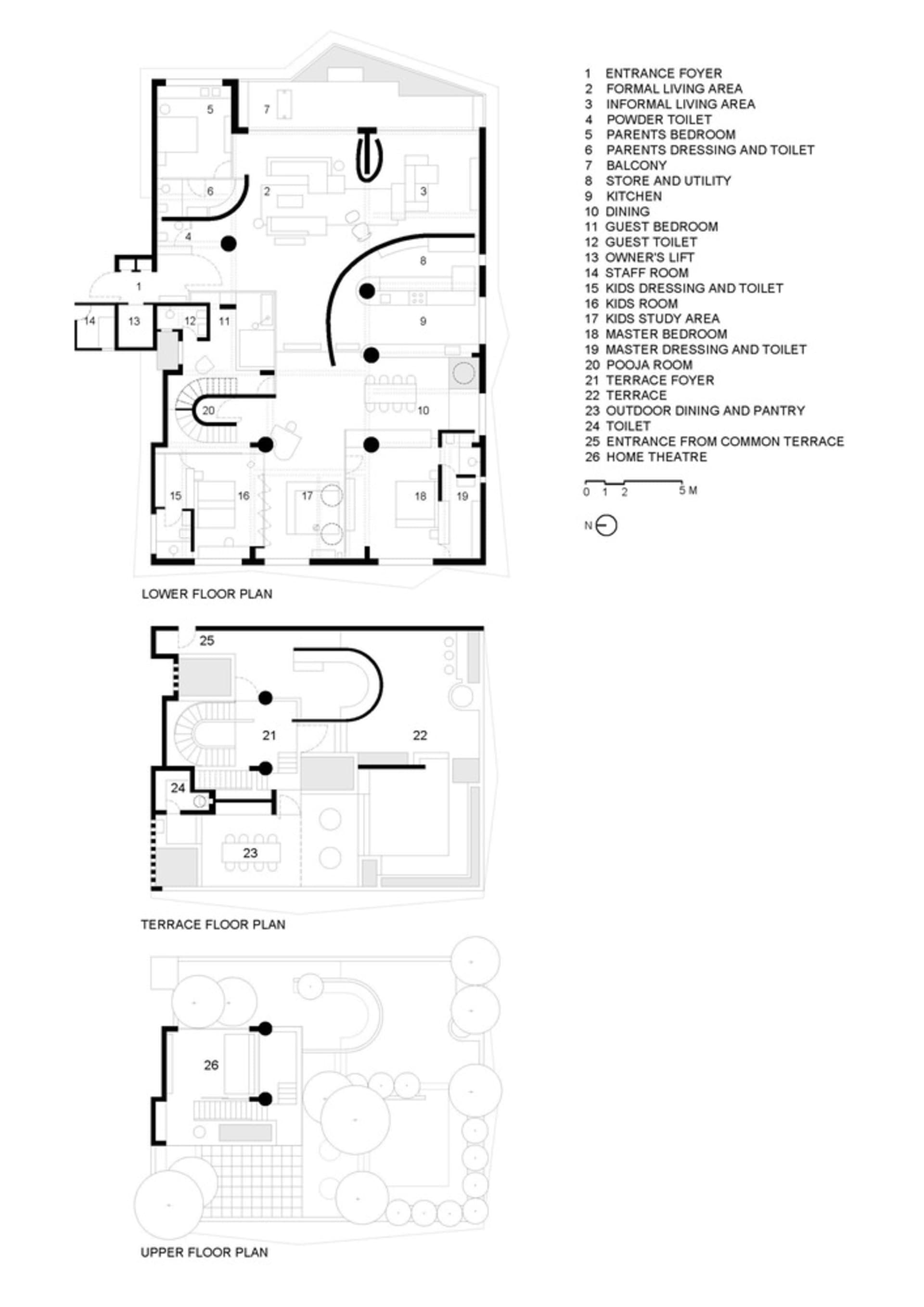 Floor plan of a modern residential property with labeled rooms and annotations for dimensions and layout.