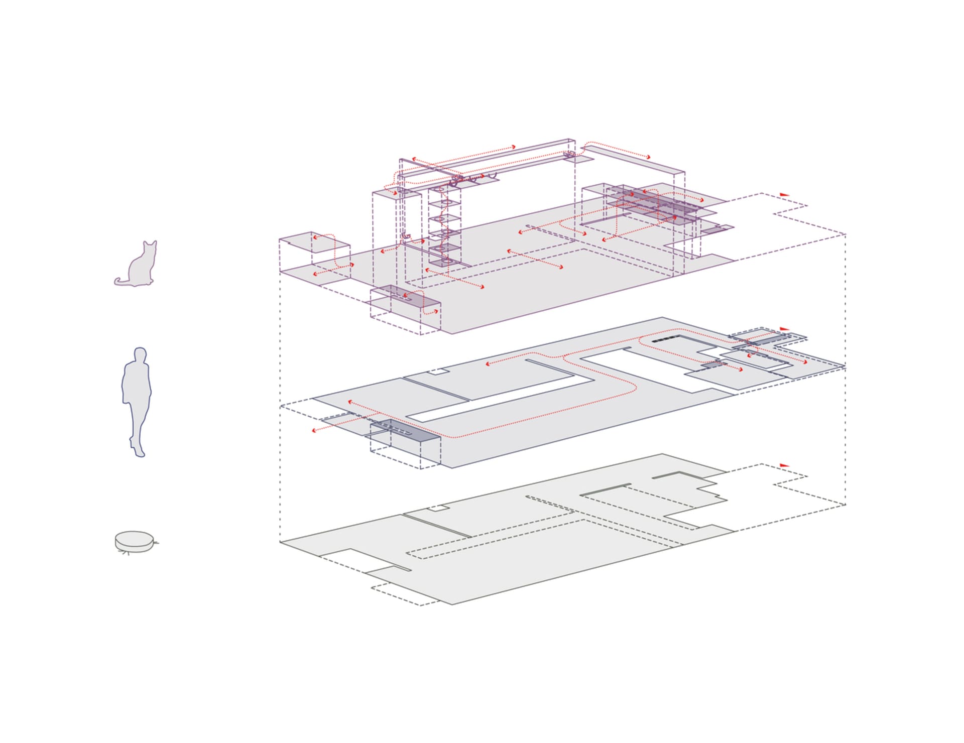 Modern architectural interior design, featuring blueprints and detailed layout.