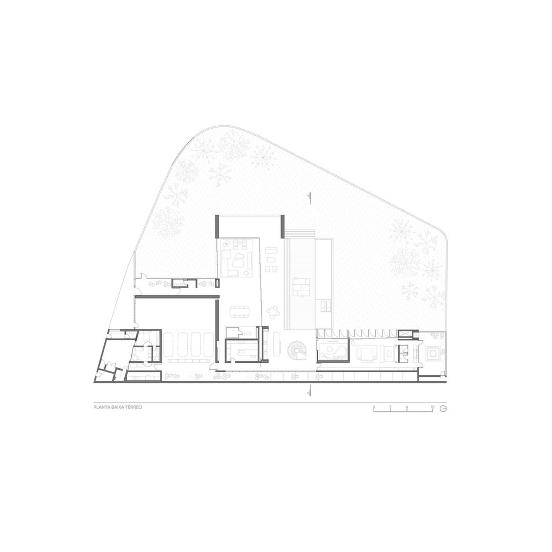 住宅建築的平面圖繪製在紙上