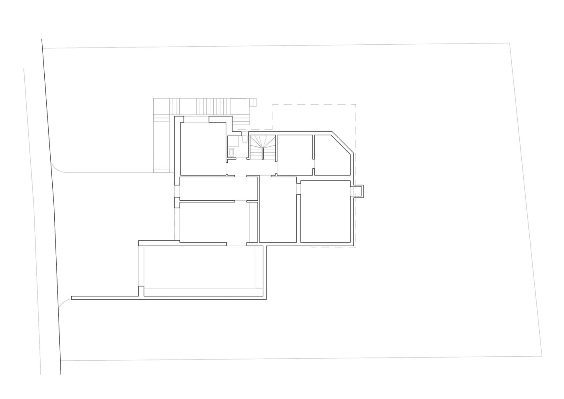 住宅佈局的詳細建築平面圖。