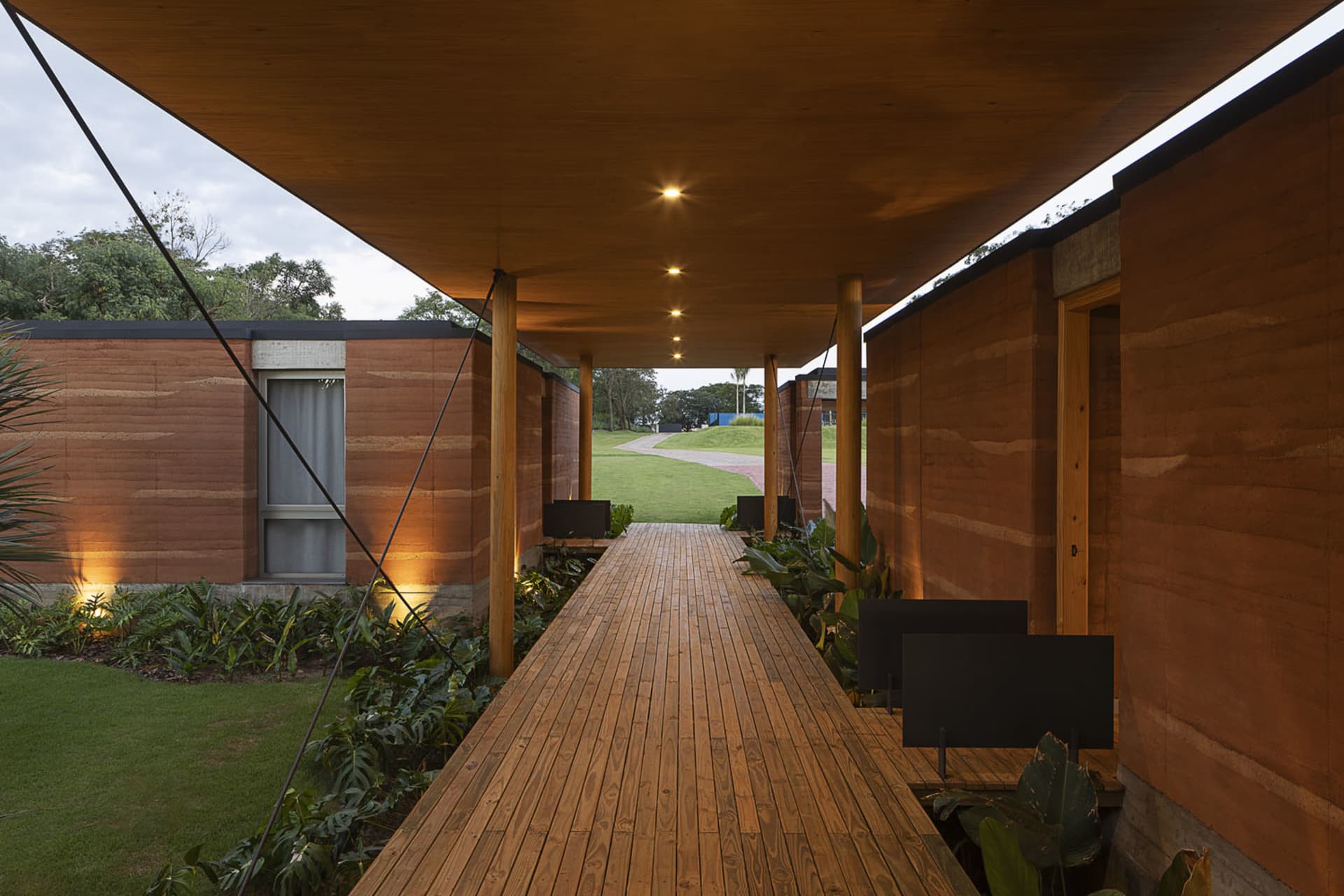 A modern exterior featuring timber as the main material.