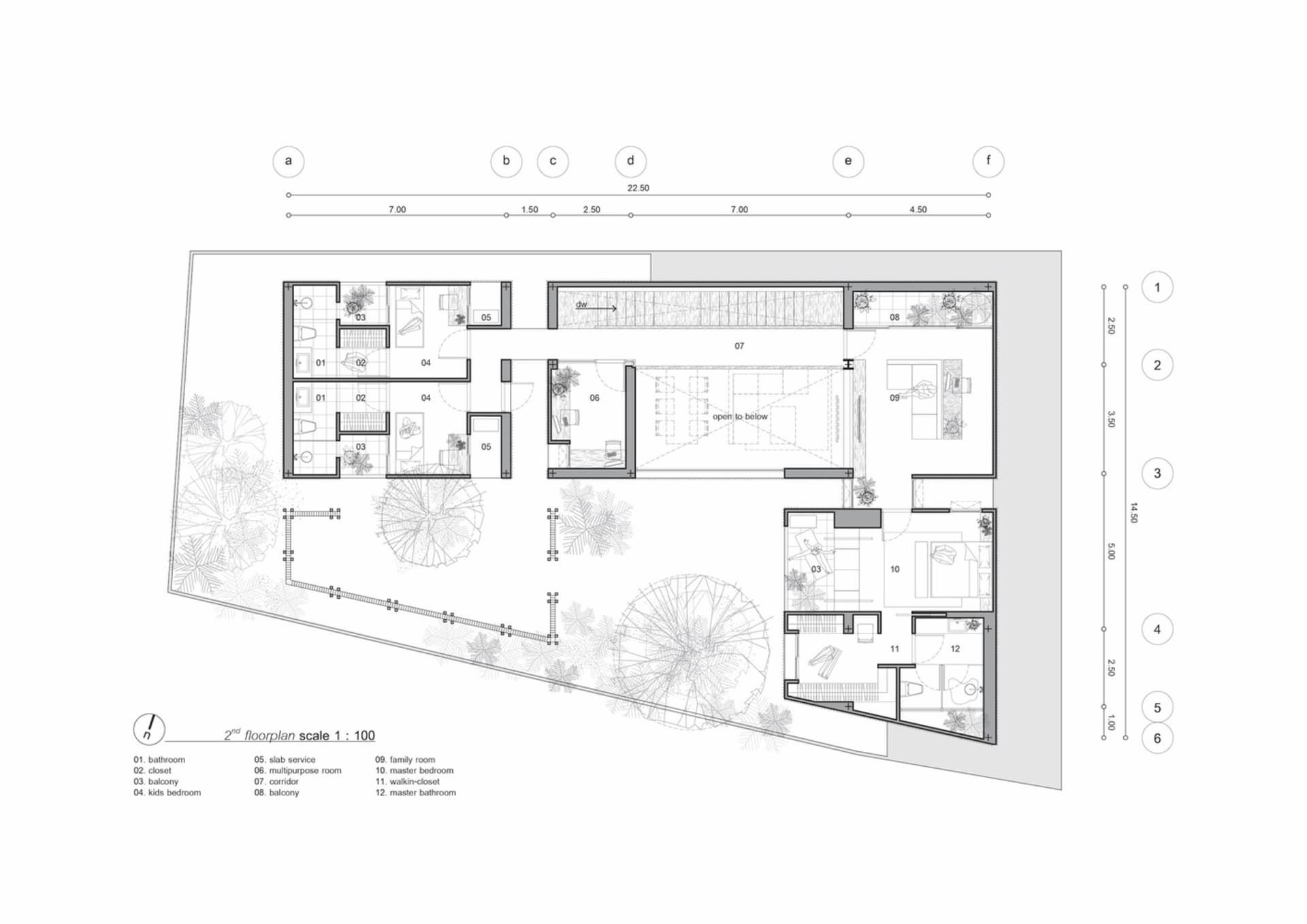 Modern architectural floor plan on paper