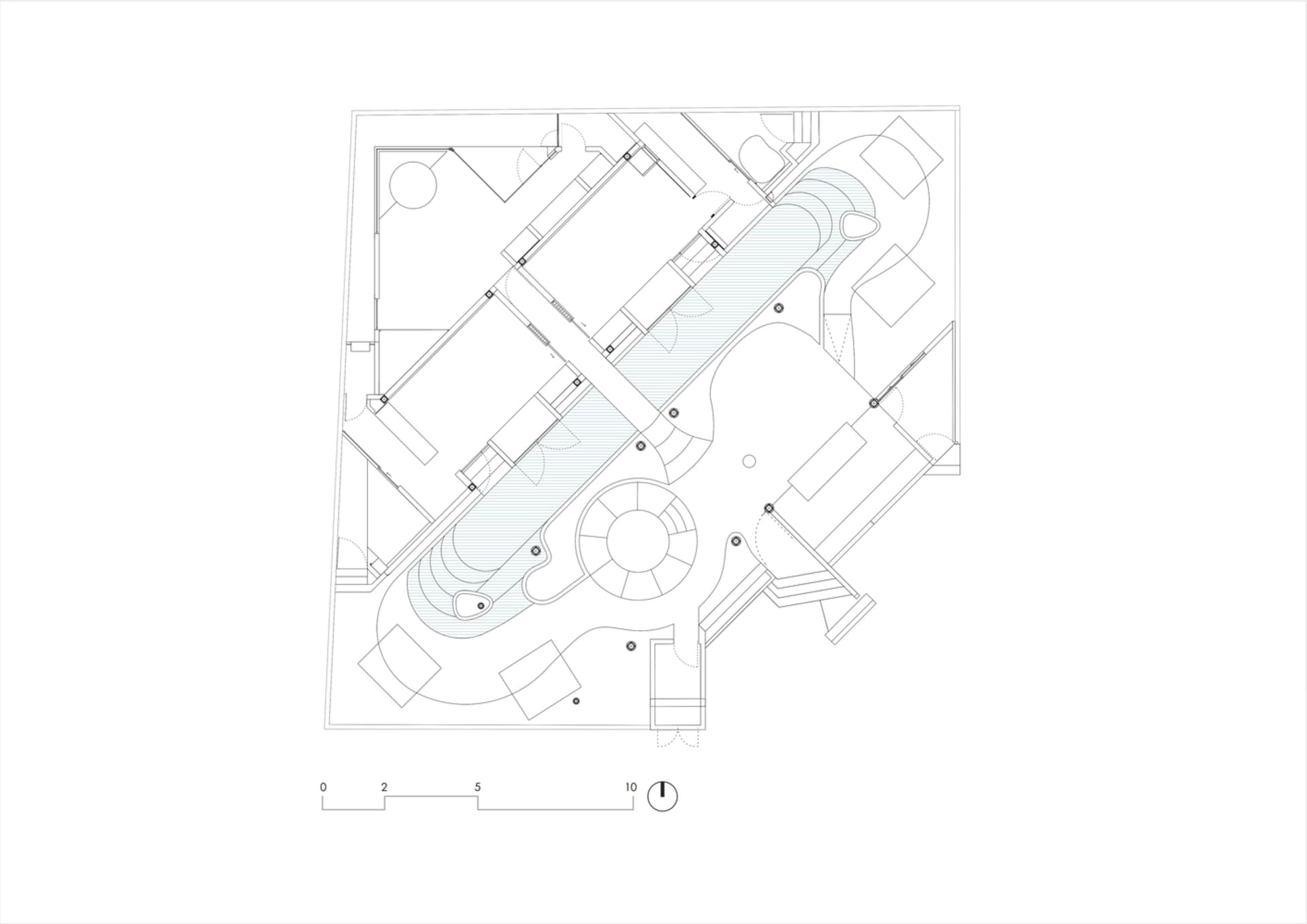 現代家居家具佈局規劃，包含多個區域與房間配置。