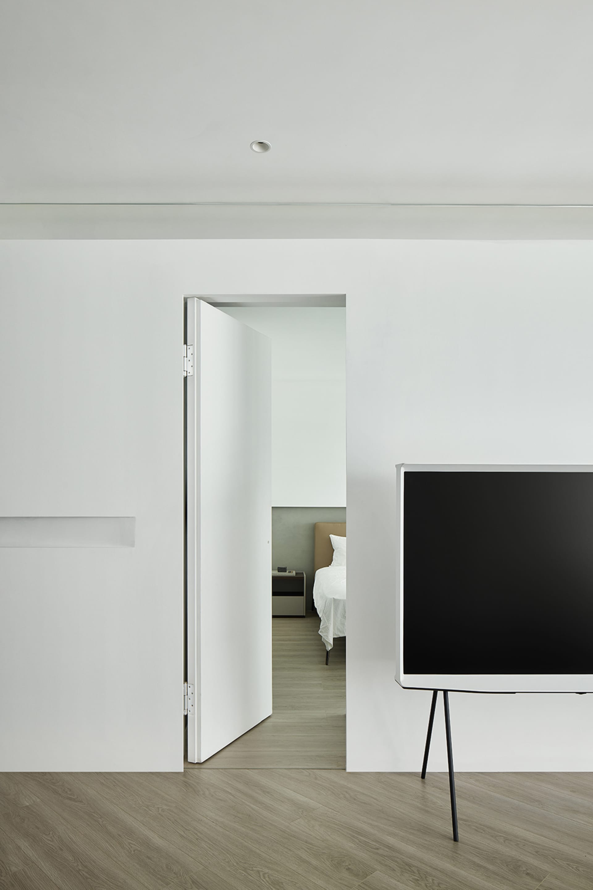 Minimalist concrete living room interior design