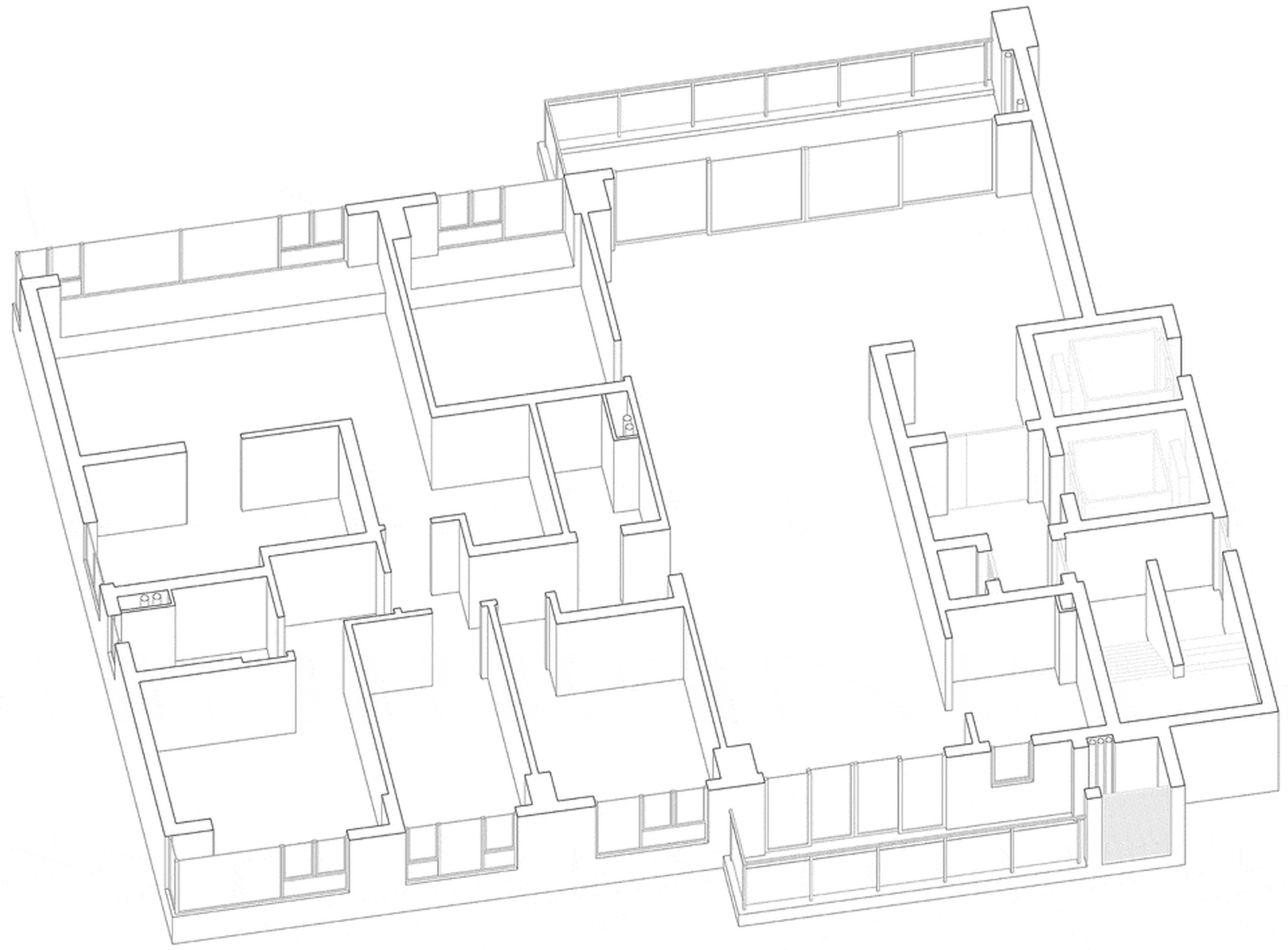 Residential floor plan illustrated in black and white, featuring rooms labeled with walls.