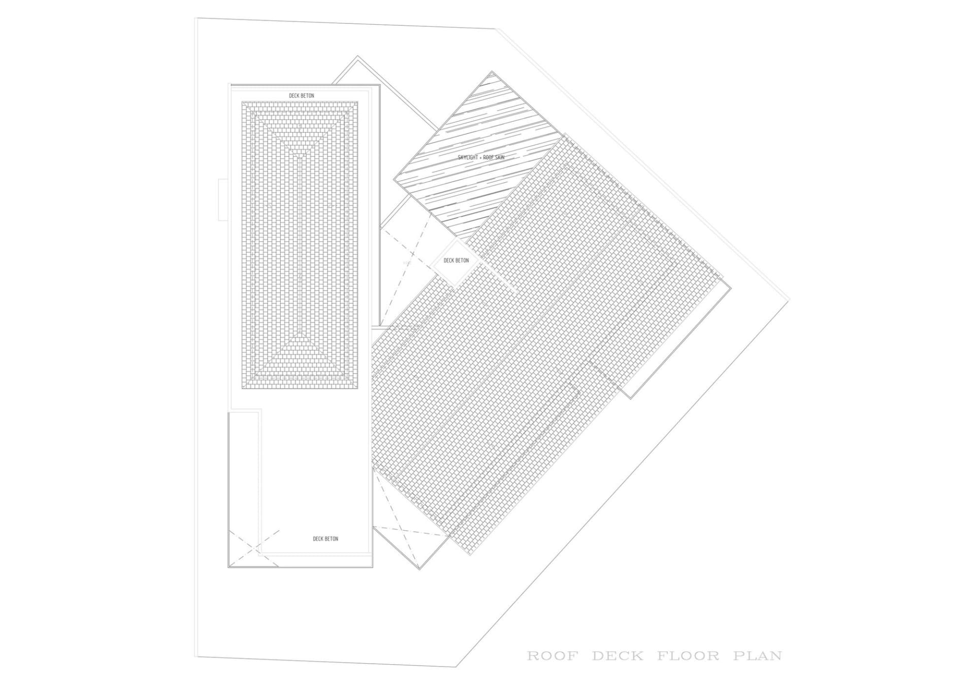 以混凝土打造的屋頂露台建築設計。