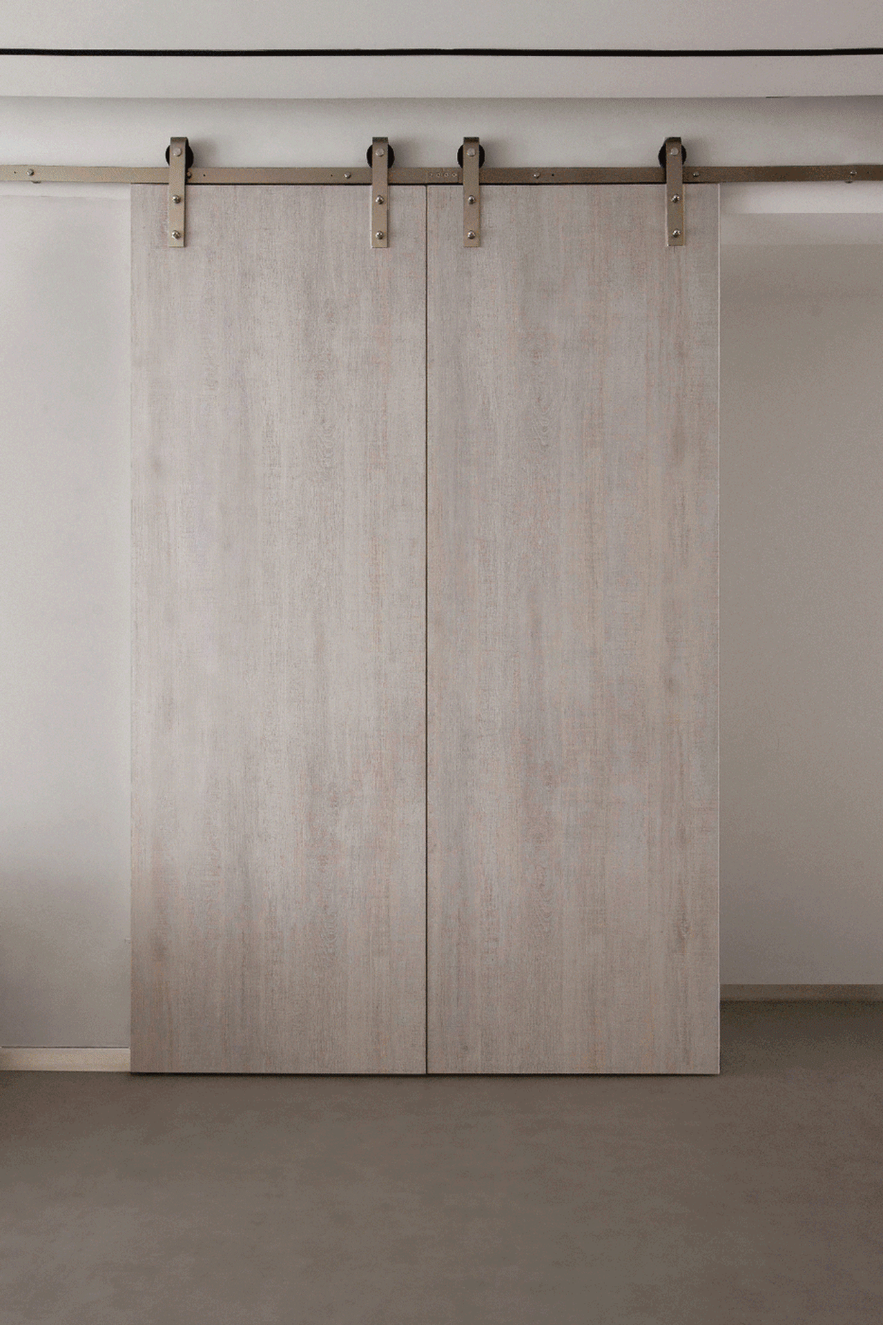 Modern barn door interior with wooden texture