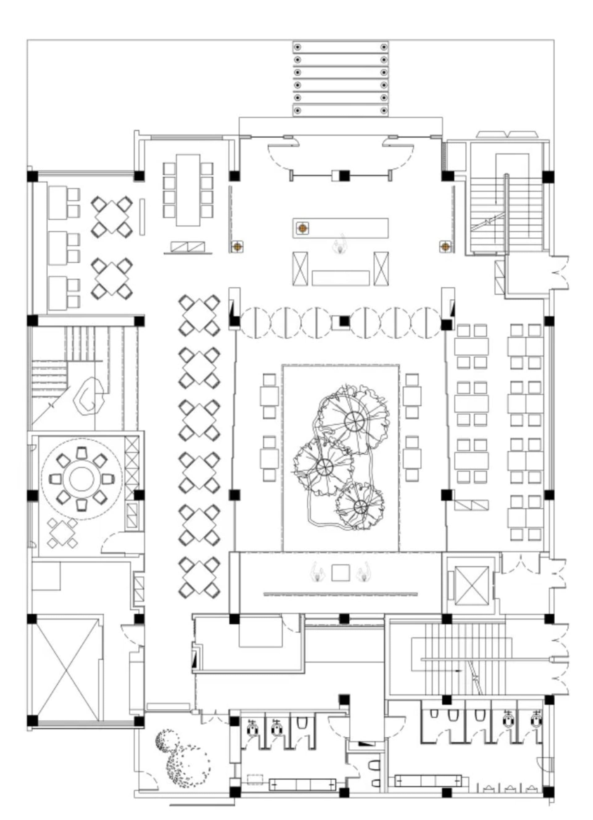 Floor plan of a modern commercial interior