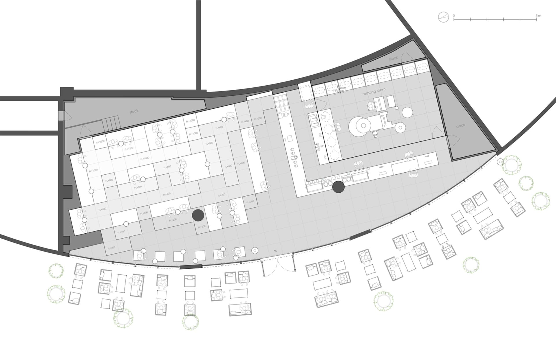 A detailed paper-based architectural layout plan of a modern building.