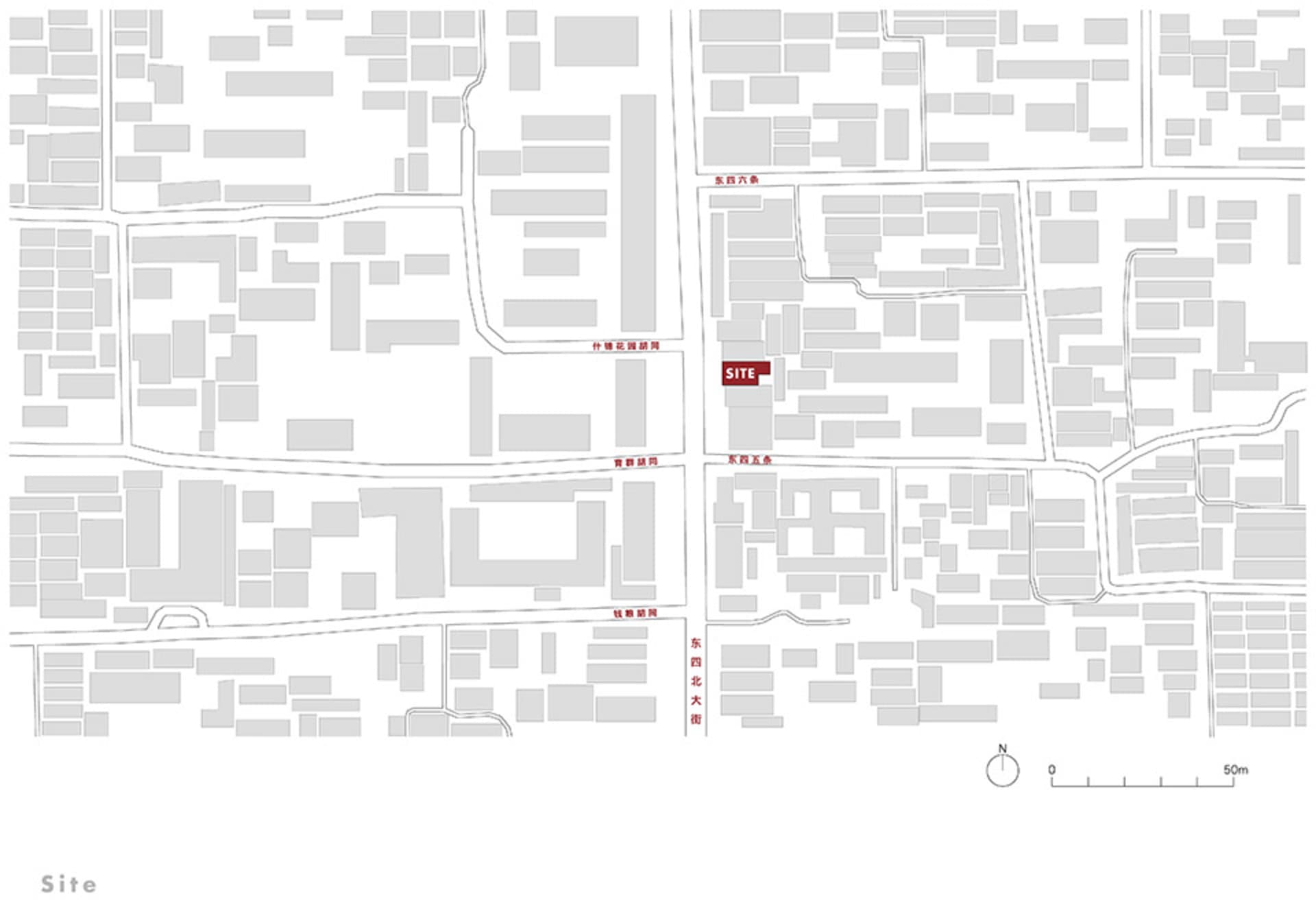 A detailed map of a city's urban layout and development plan, showing streets, buildings, and designated areas.