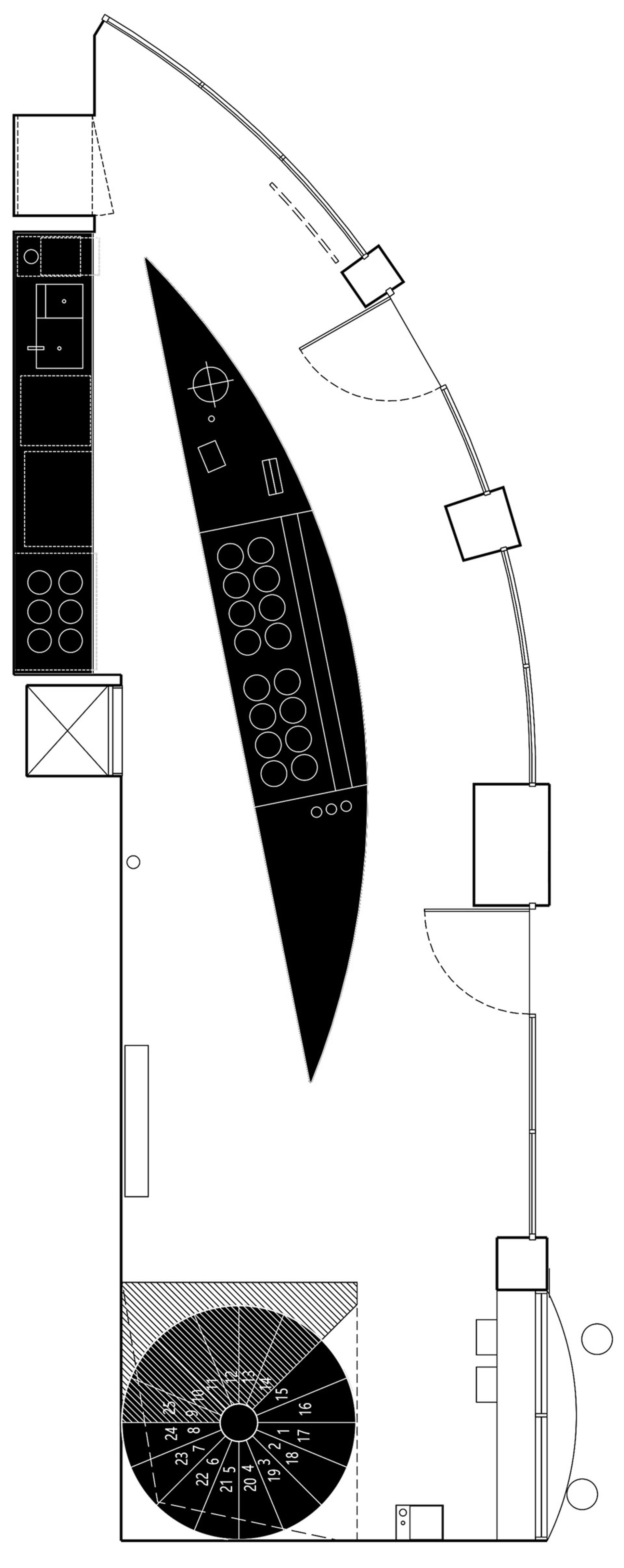 現代建築的黑白建築平面圖