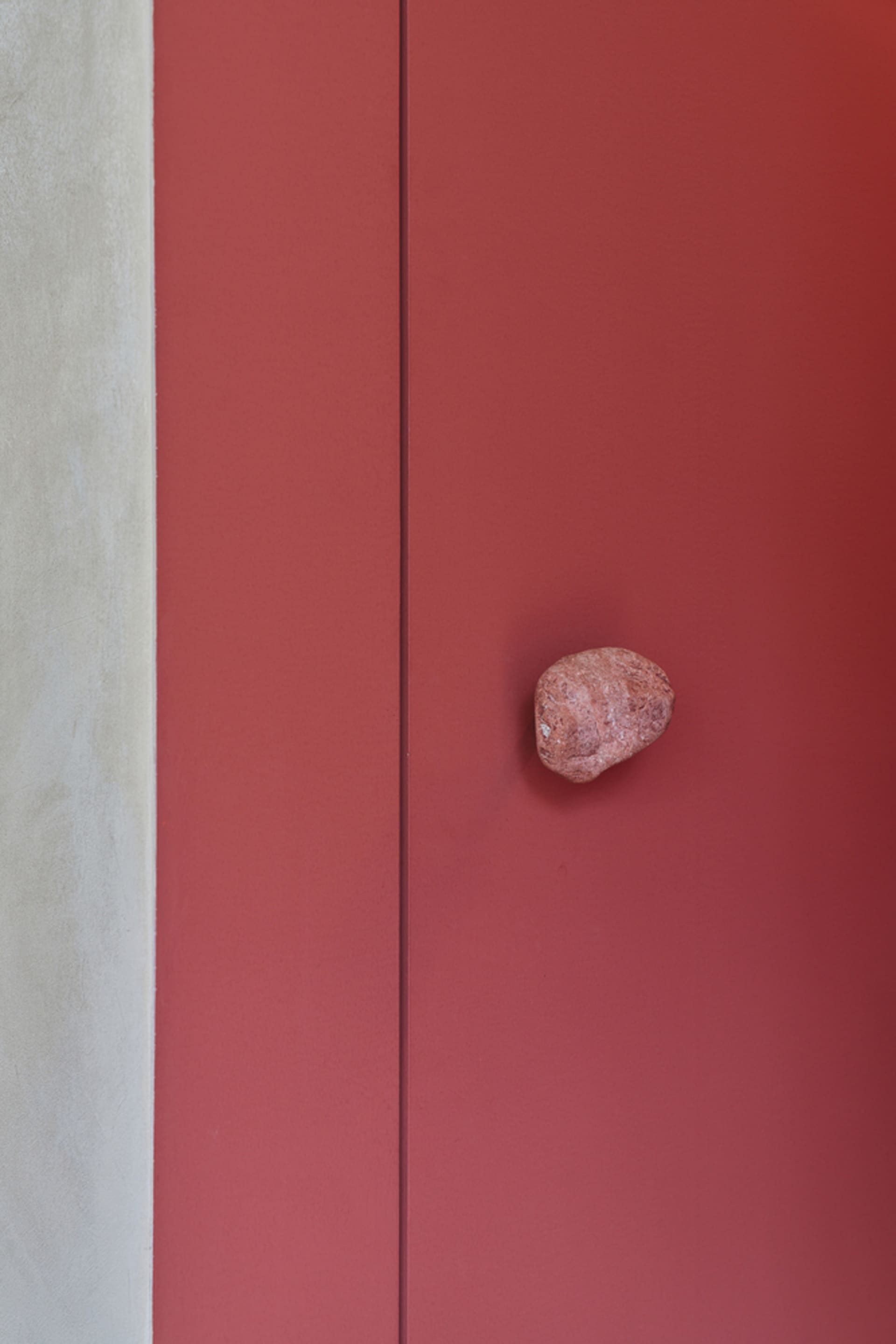 A minimalist image showcasing a striking red and green color contrast