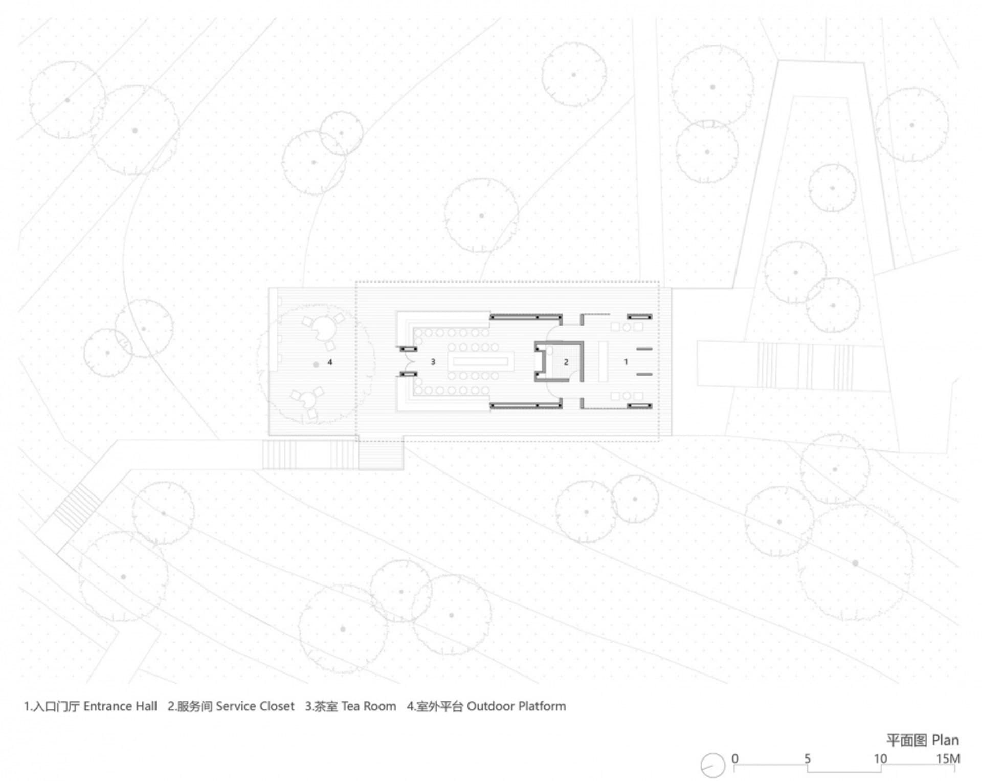 一張詳細的辦公室2D建築圖,顯示各功能區域與尺寸標註。