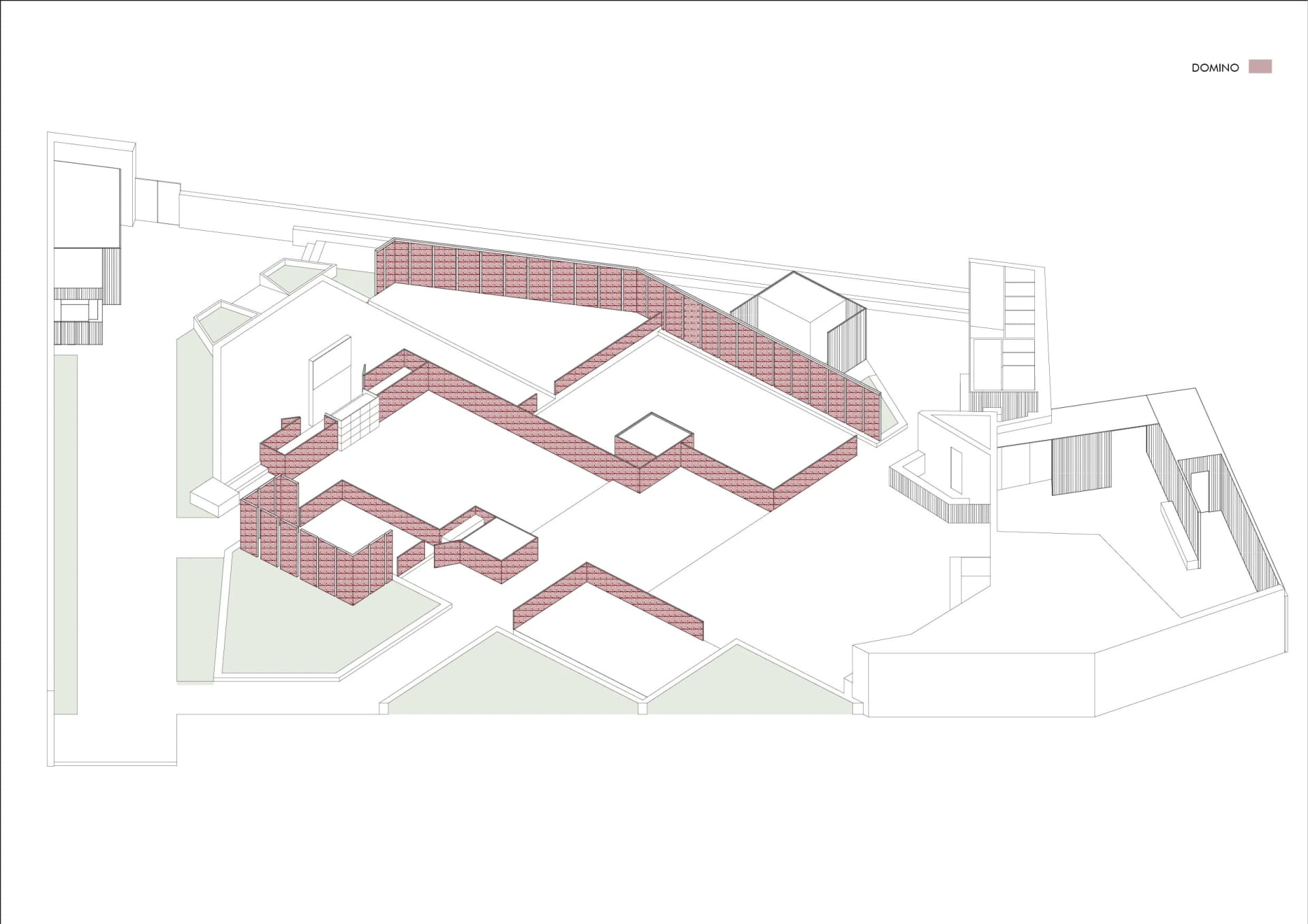 一張工業建築的詳細建築平面圖。