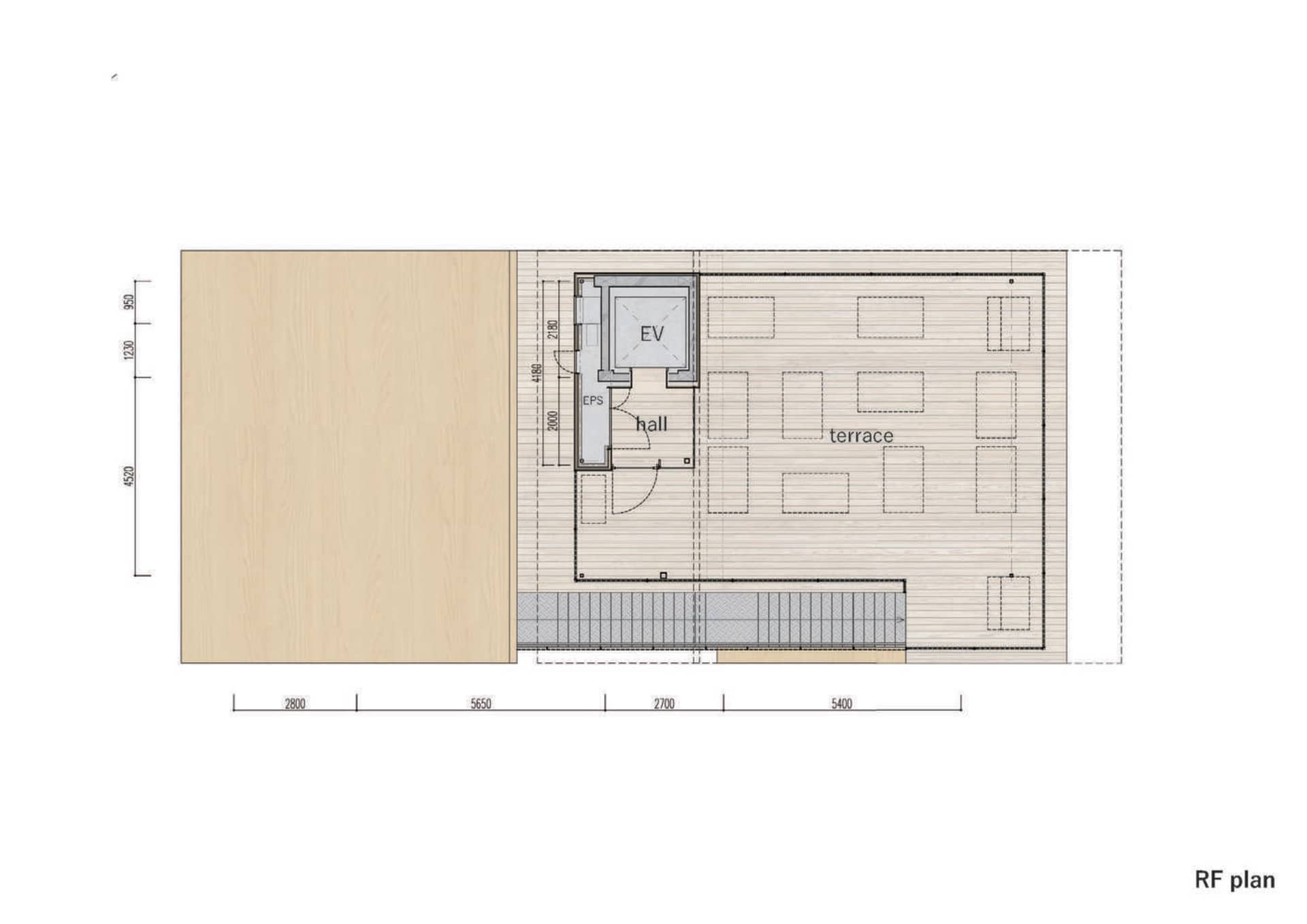 A modern office interior featuring a spacious area with wooden flooring and a hall.