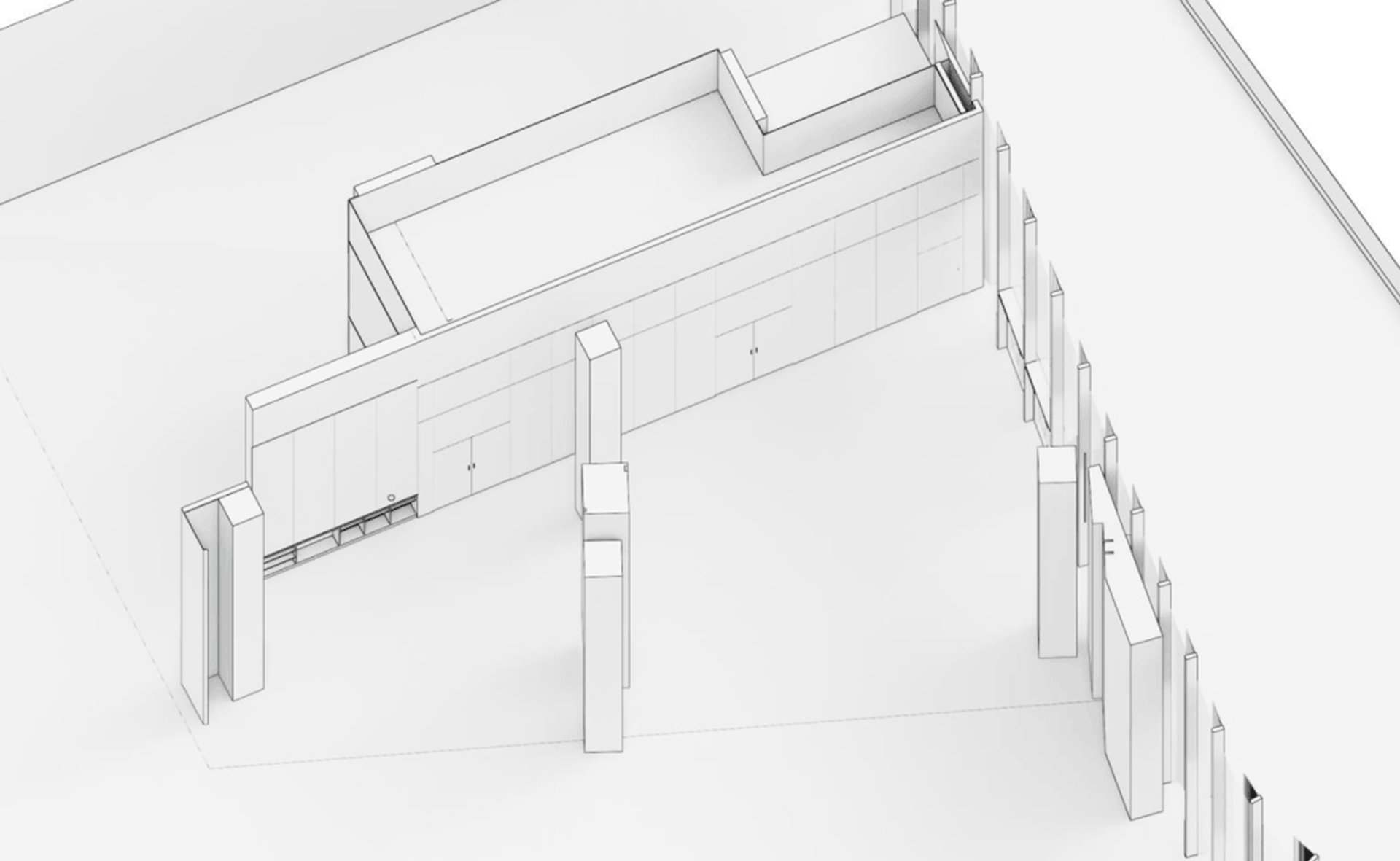 現代簡約室內空間，採用混凝土與砌體材料