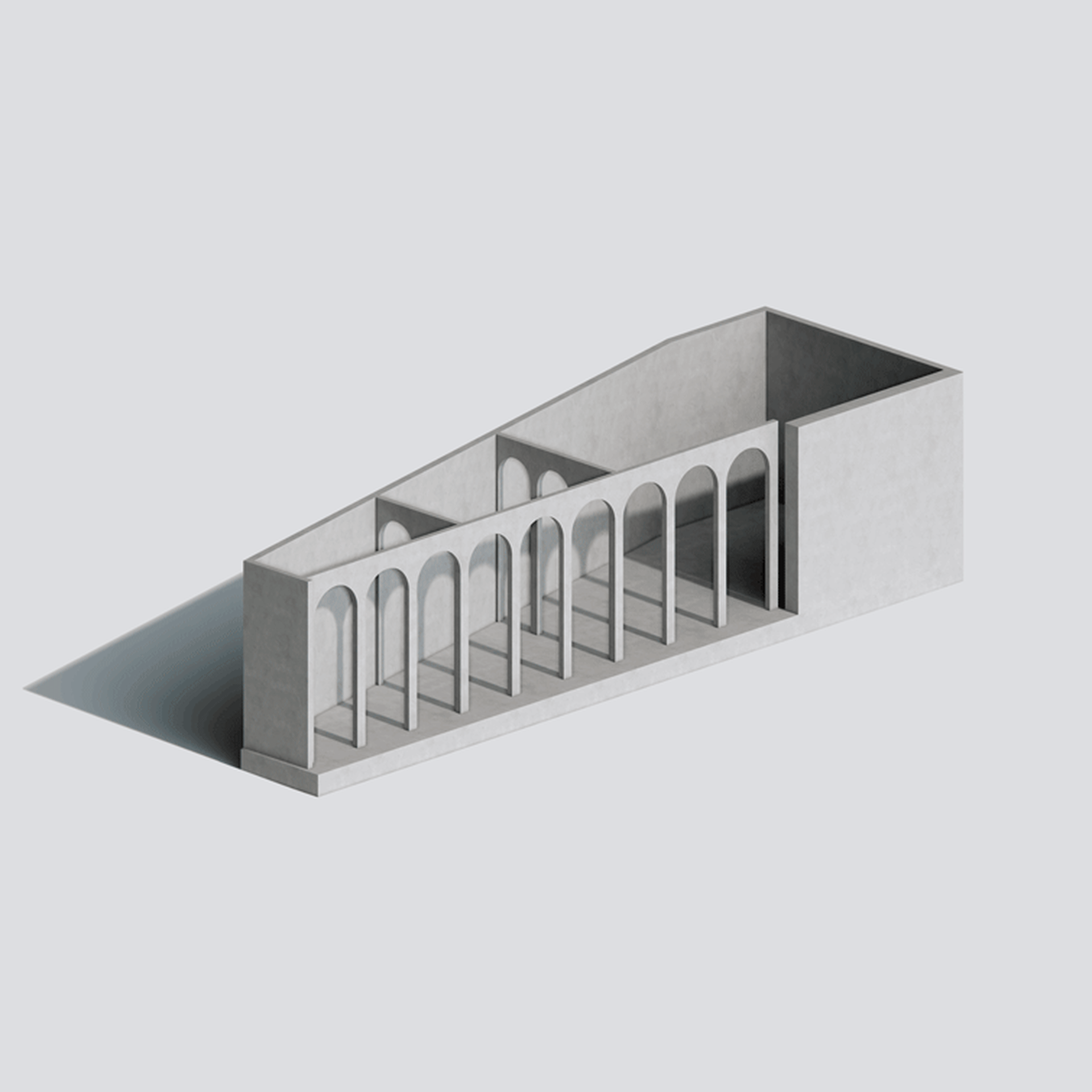 Modern retail storefront with concrete construction and minimalist design.