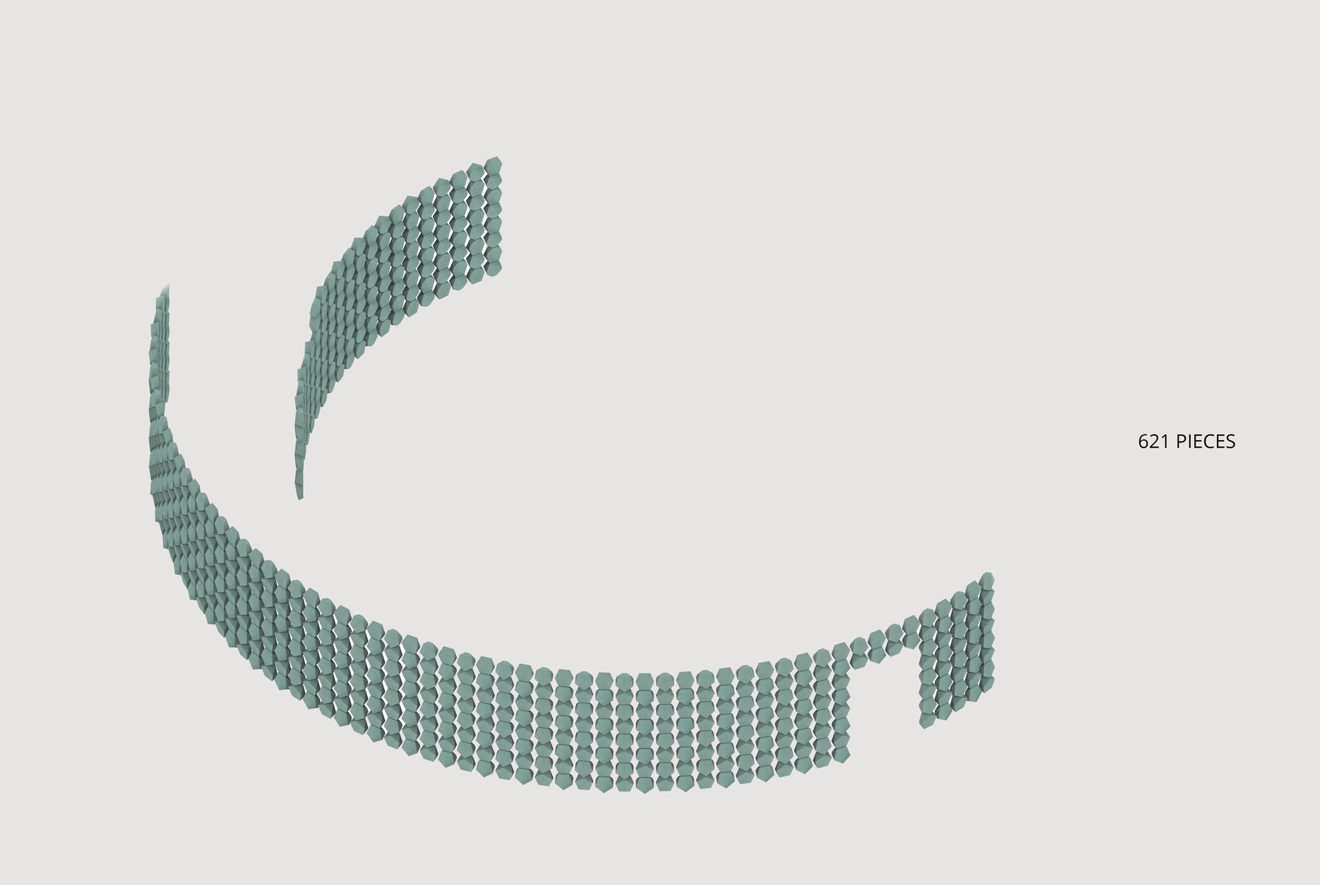 Grey geometric block shapes arranged in a circular pattern