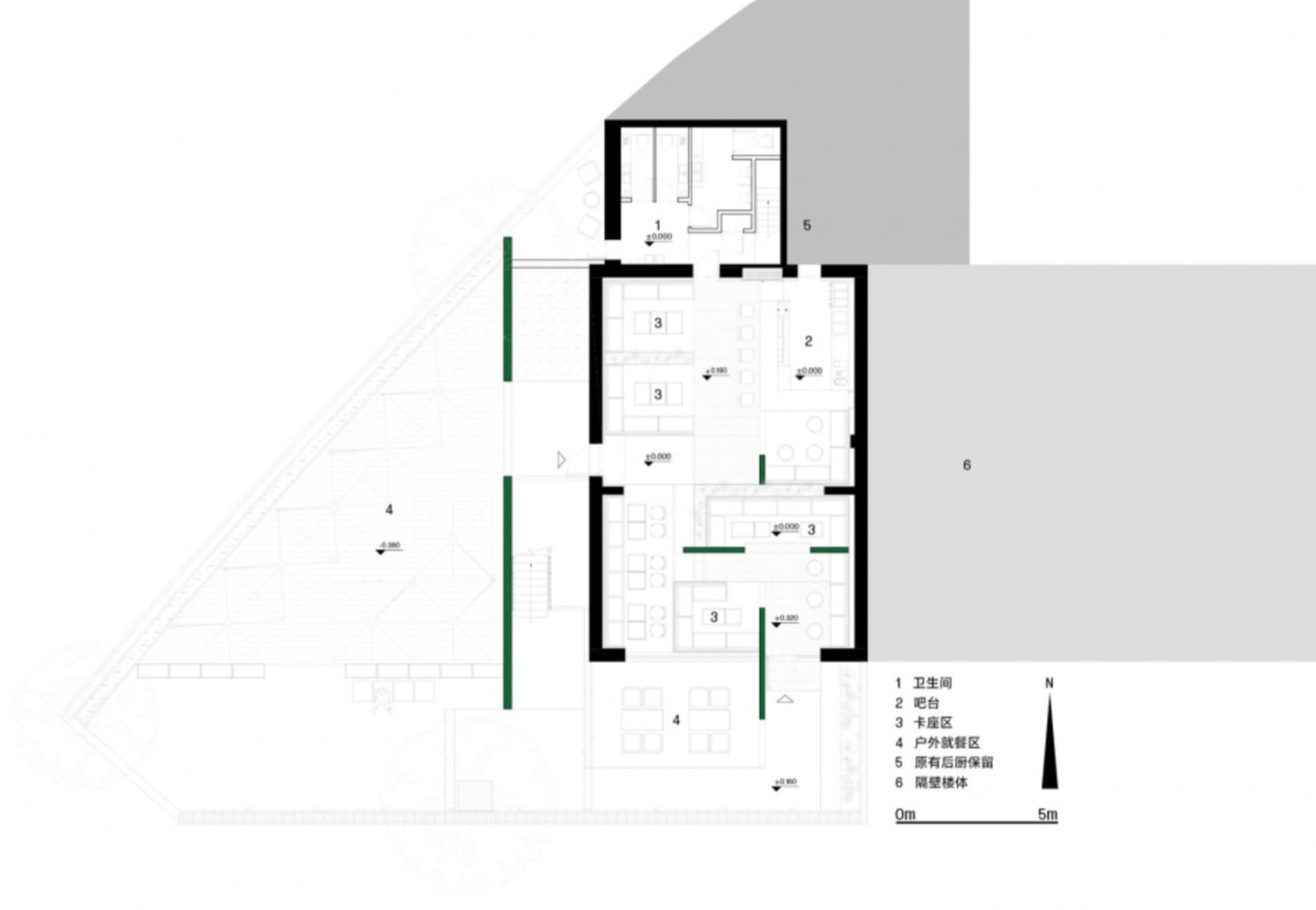 現代室內設計布局的平面圖。