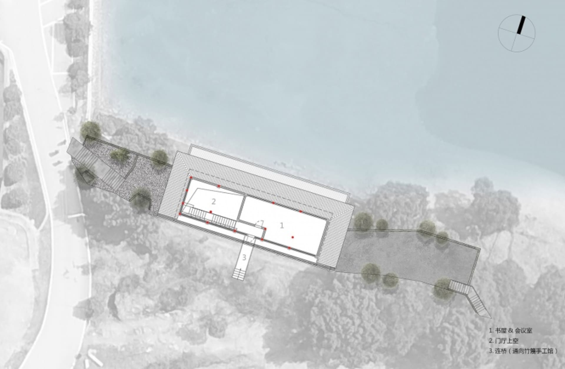 Floor plan of a modern architectural design featuring concrete construction materials.