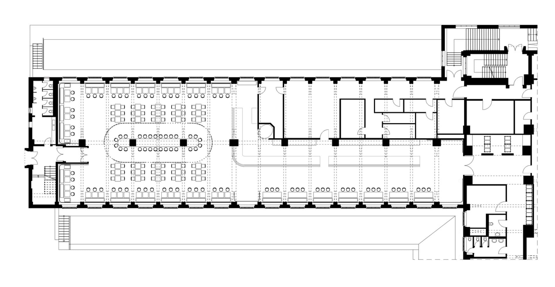 辦公空間的2D建築藍圖