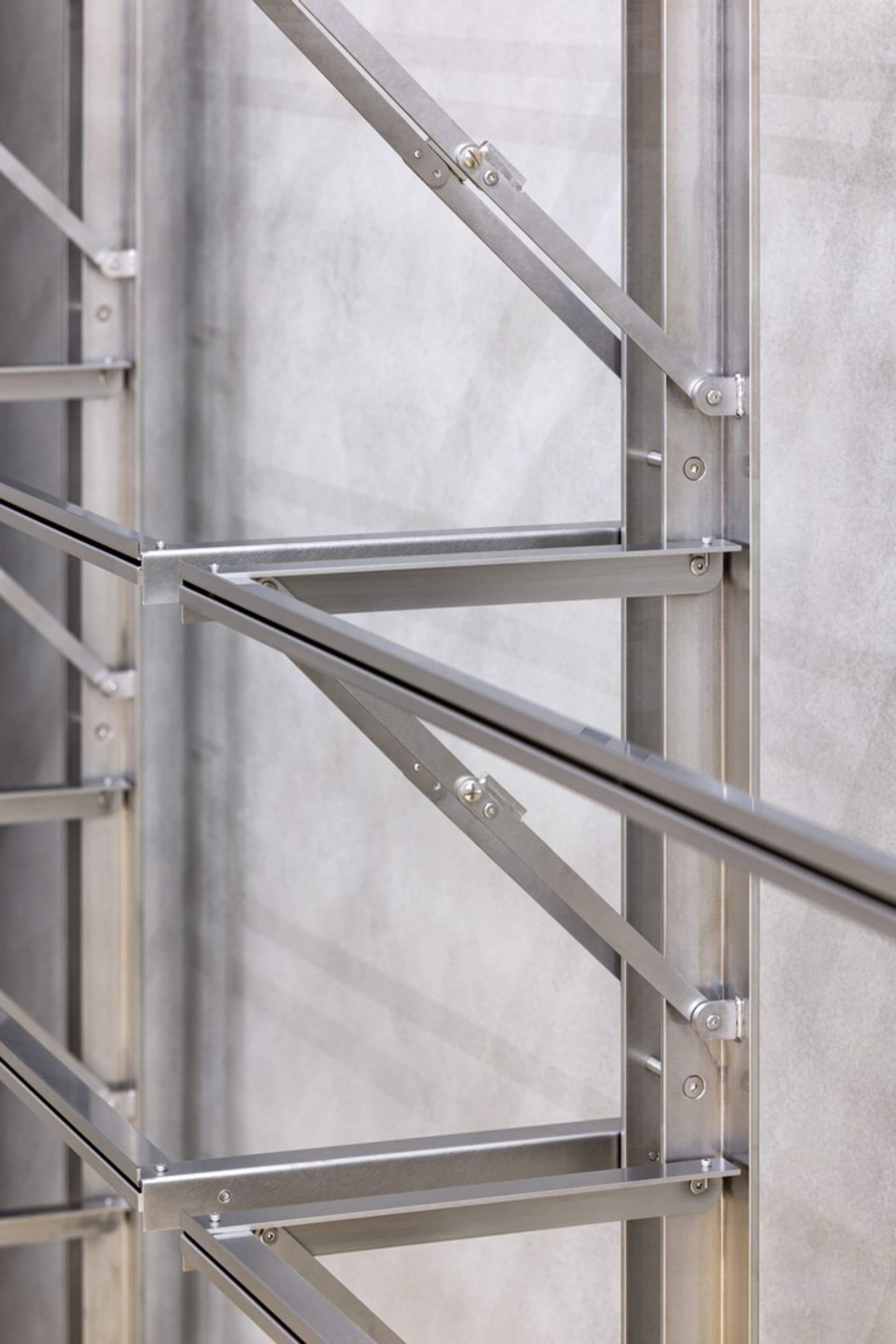 A modern industrial building features a steel frame structure.