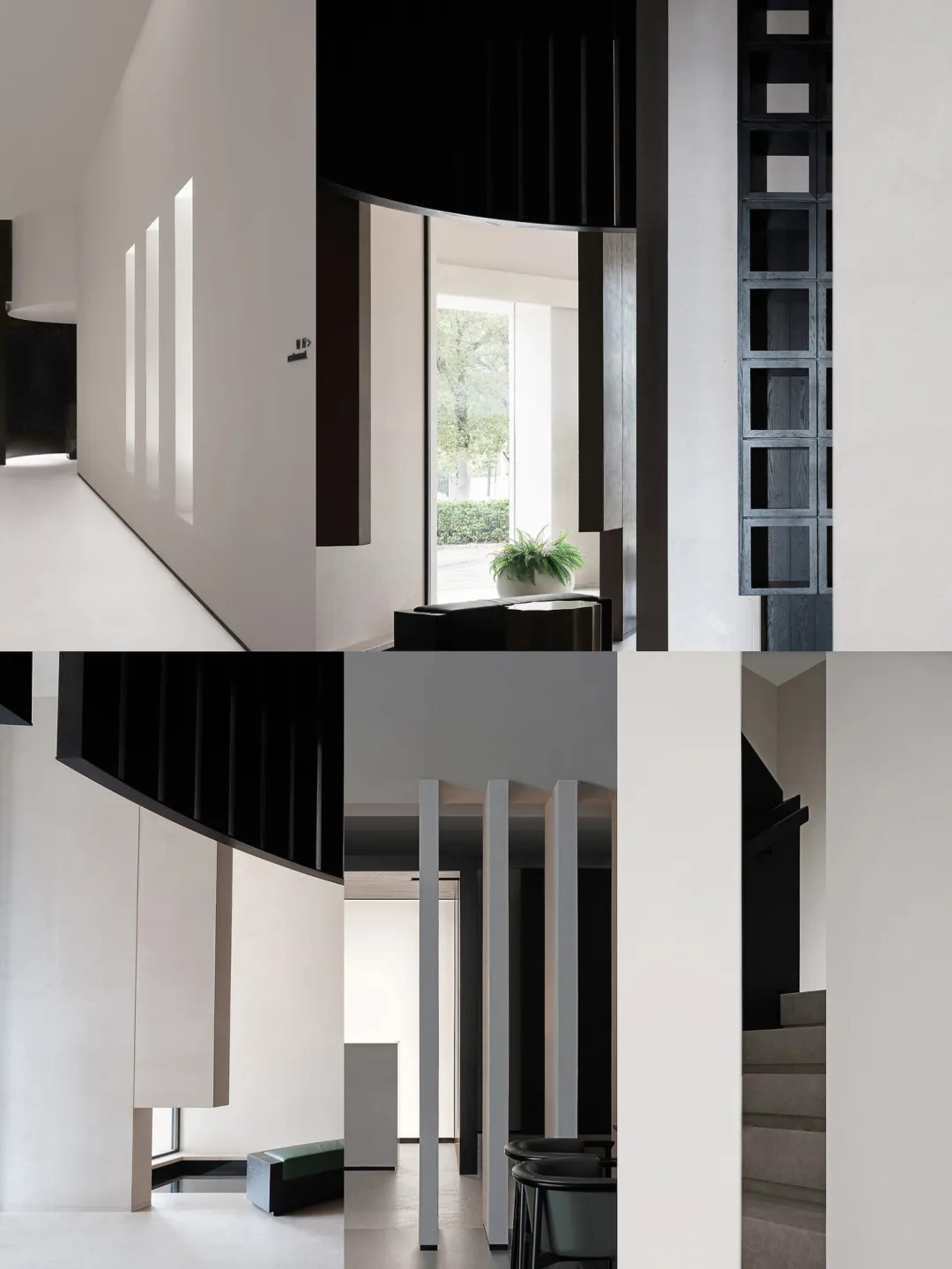 Modern interior design featuring concrete and wood materials.