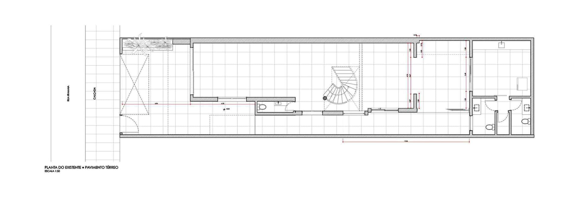 住宅平面圖的2D建築繪圖,標示房間與尺寸