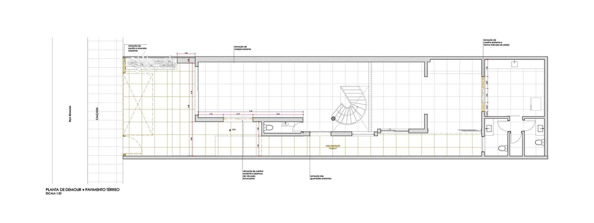 Modern architectural floor plan of an interior space