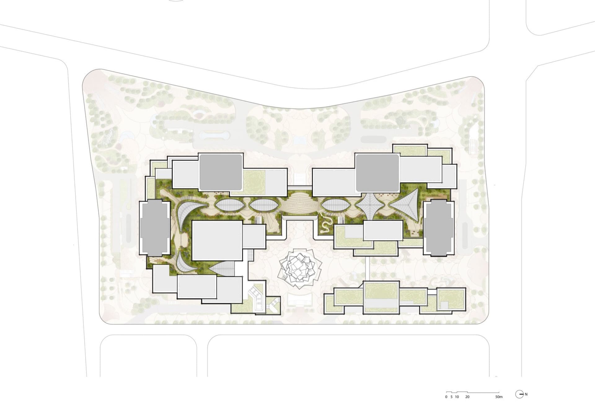 Floor plan of an office building drawn on paper