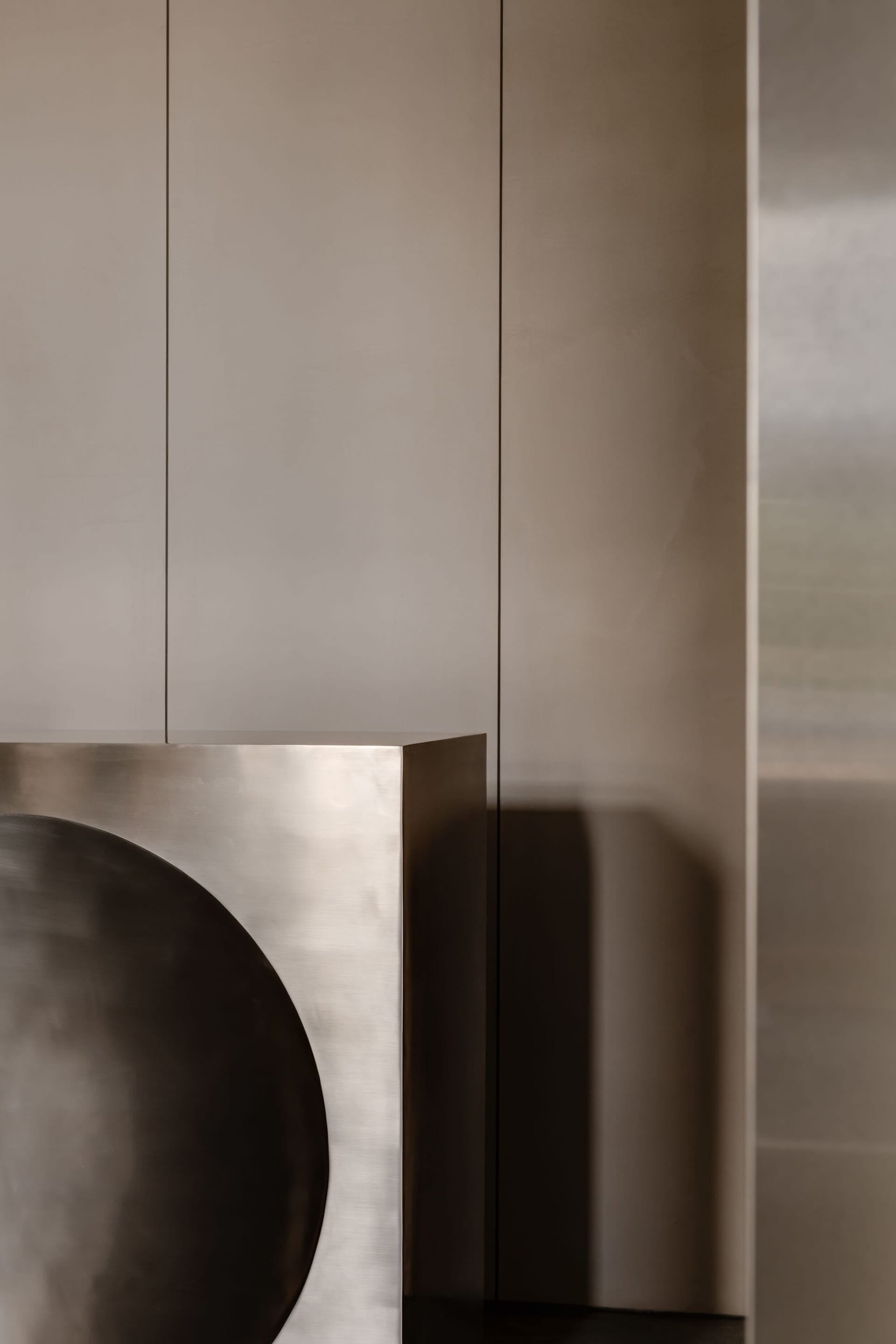 Detail of modern architecture featuring metallic surfaces