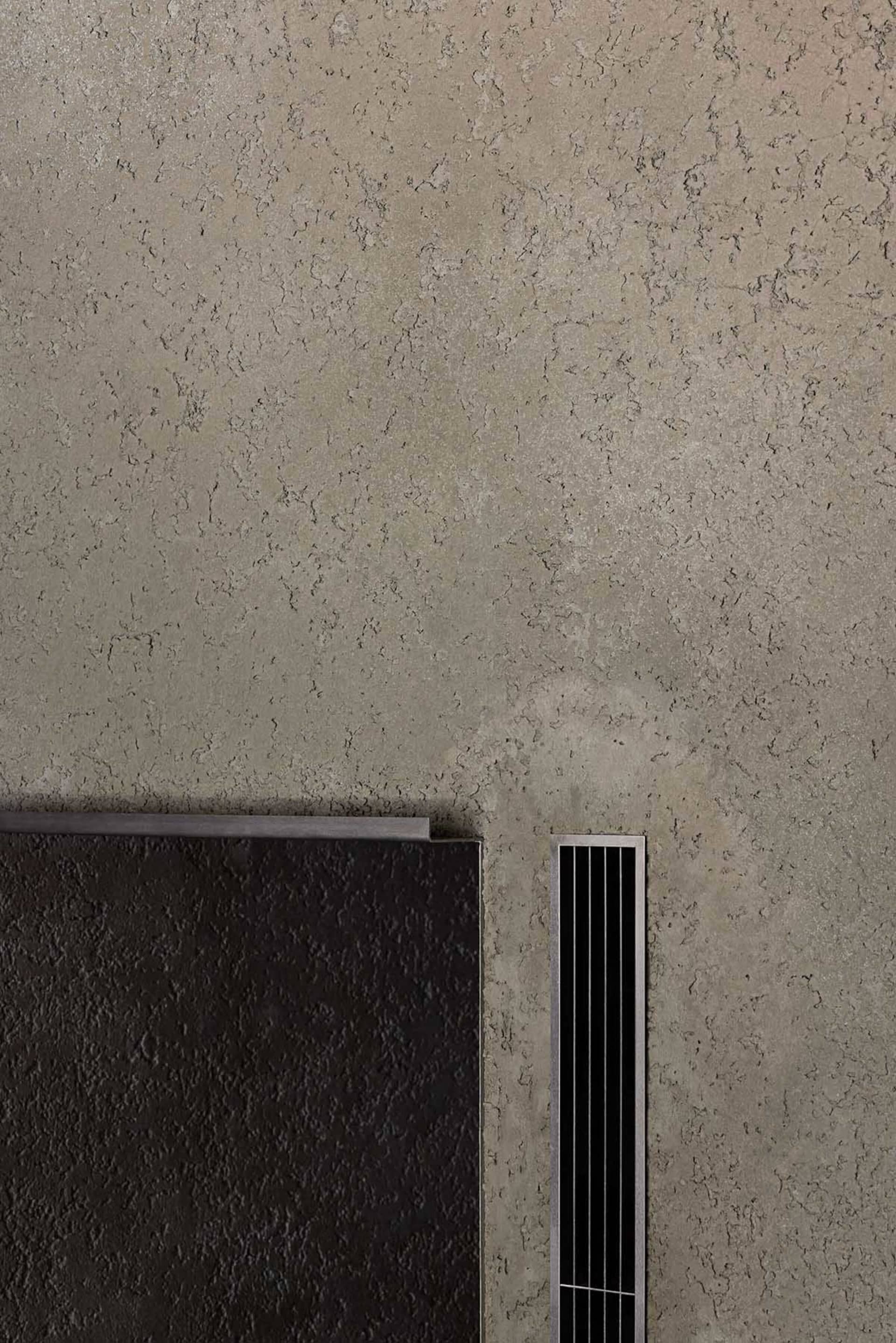 Concrete handle with a brushed metal finish